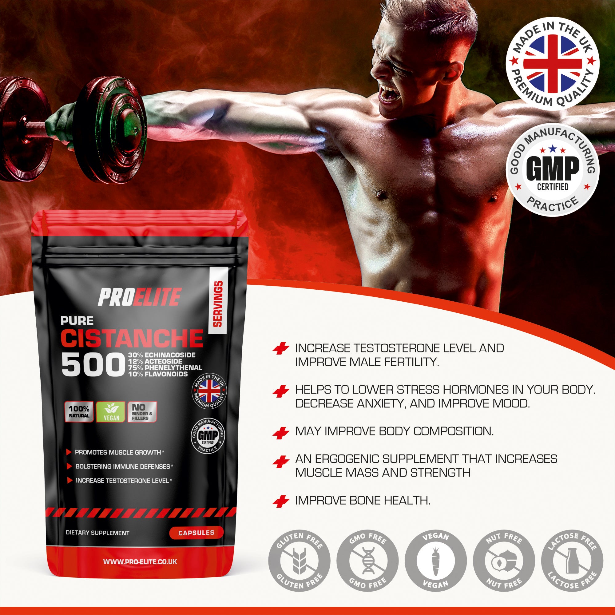 PROELITE Cistanche 20:1 Extract Vegan Capsules