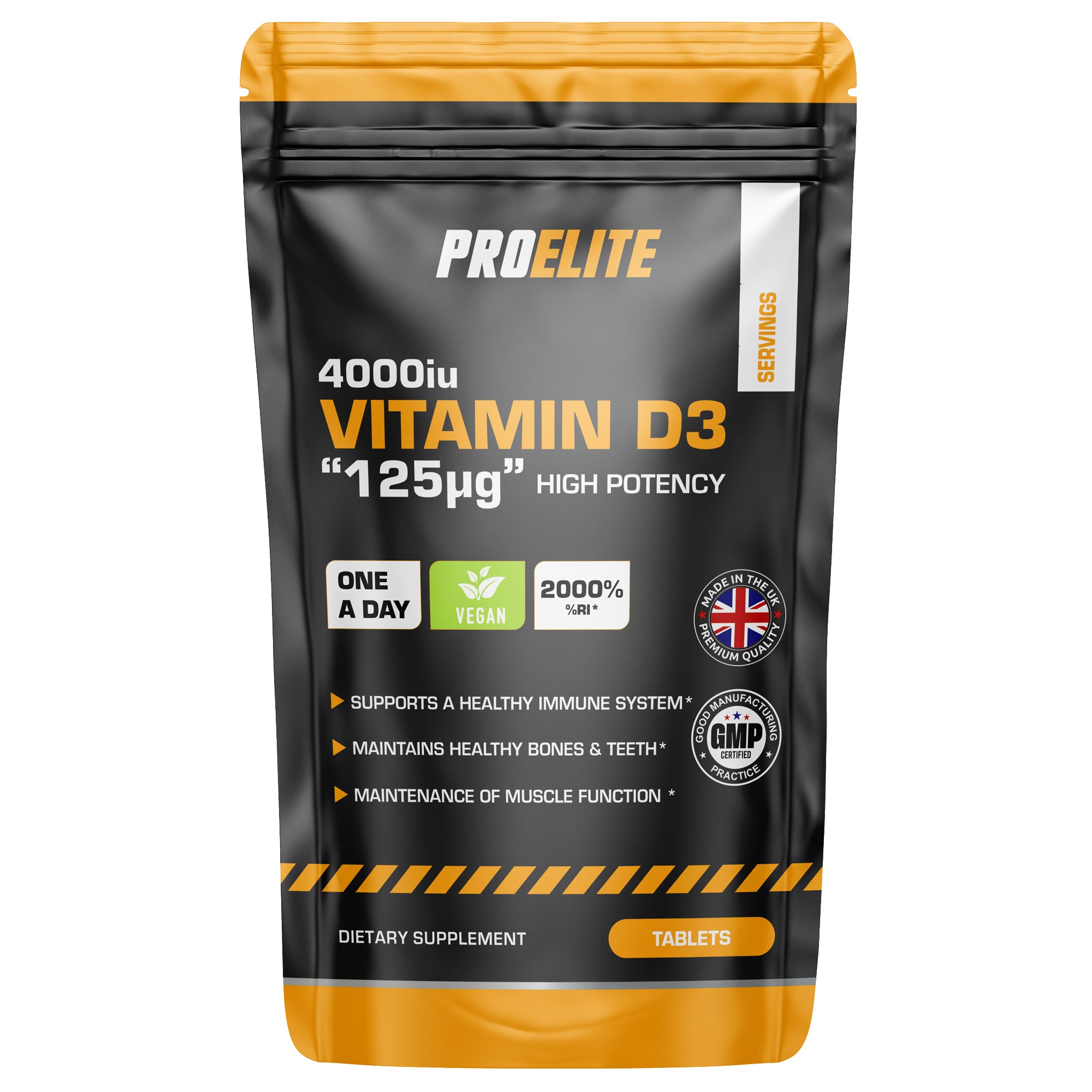 PROELITE Vitamin D3 4000iu Vegan Tablets