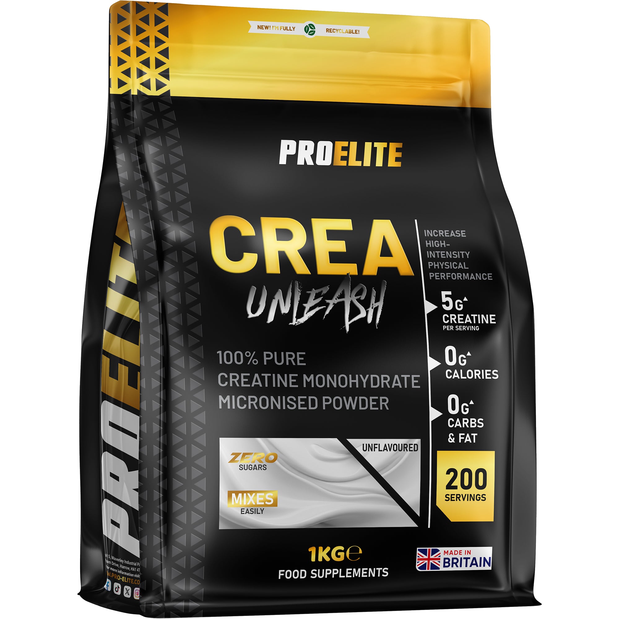 Pure Creatine Monohydrate Powder 1kg | Pro-Elite
