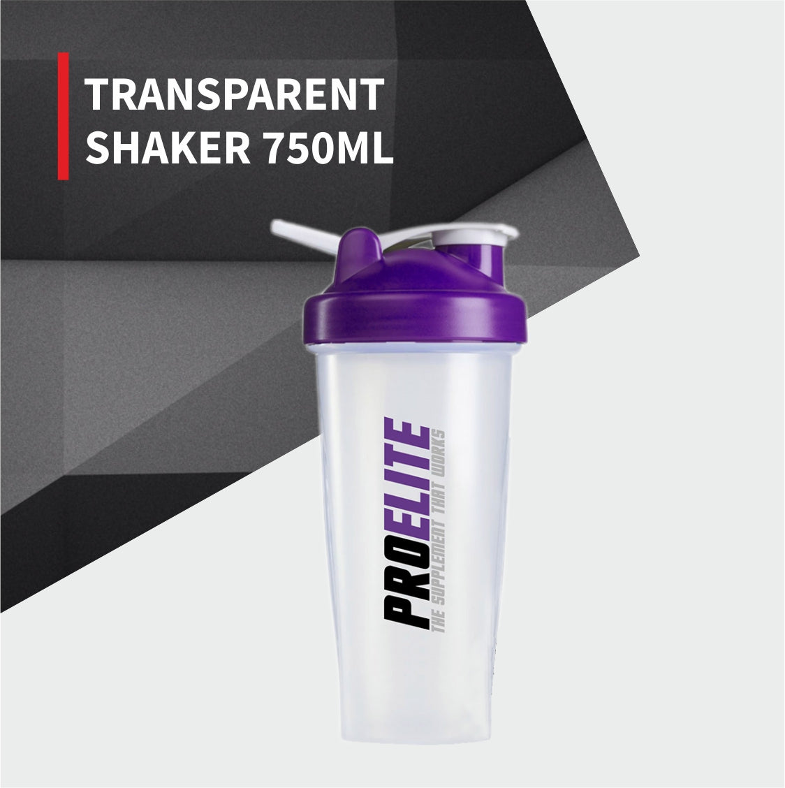 Transparent Shaker With Hook 700ml | Pro-Elite