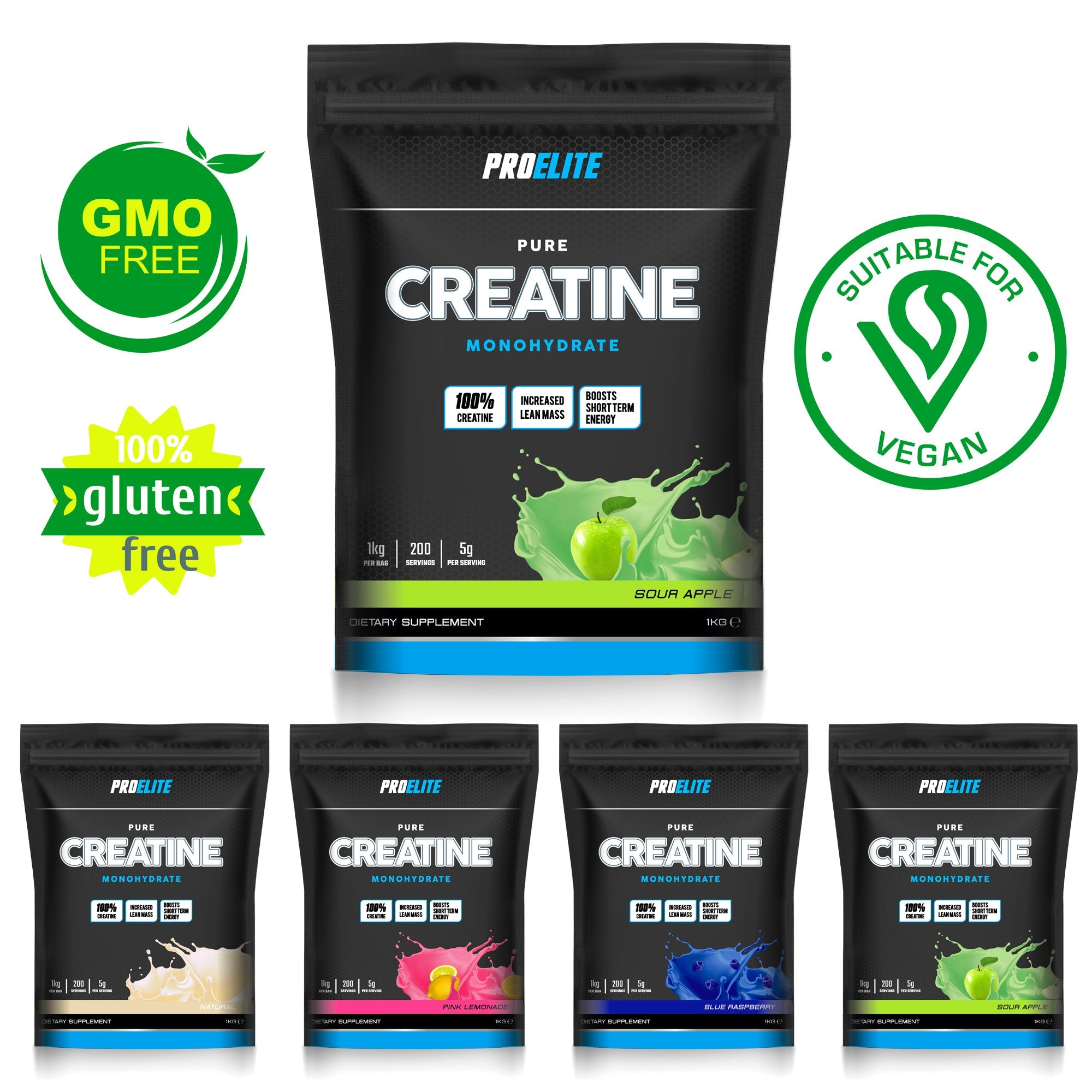 Pure Creatine Monohydrate Powder 1kg | Pro-Elite