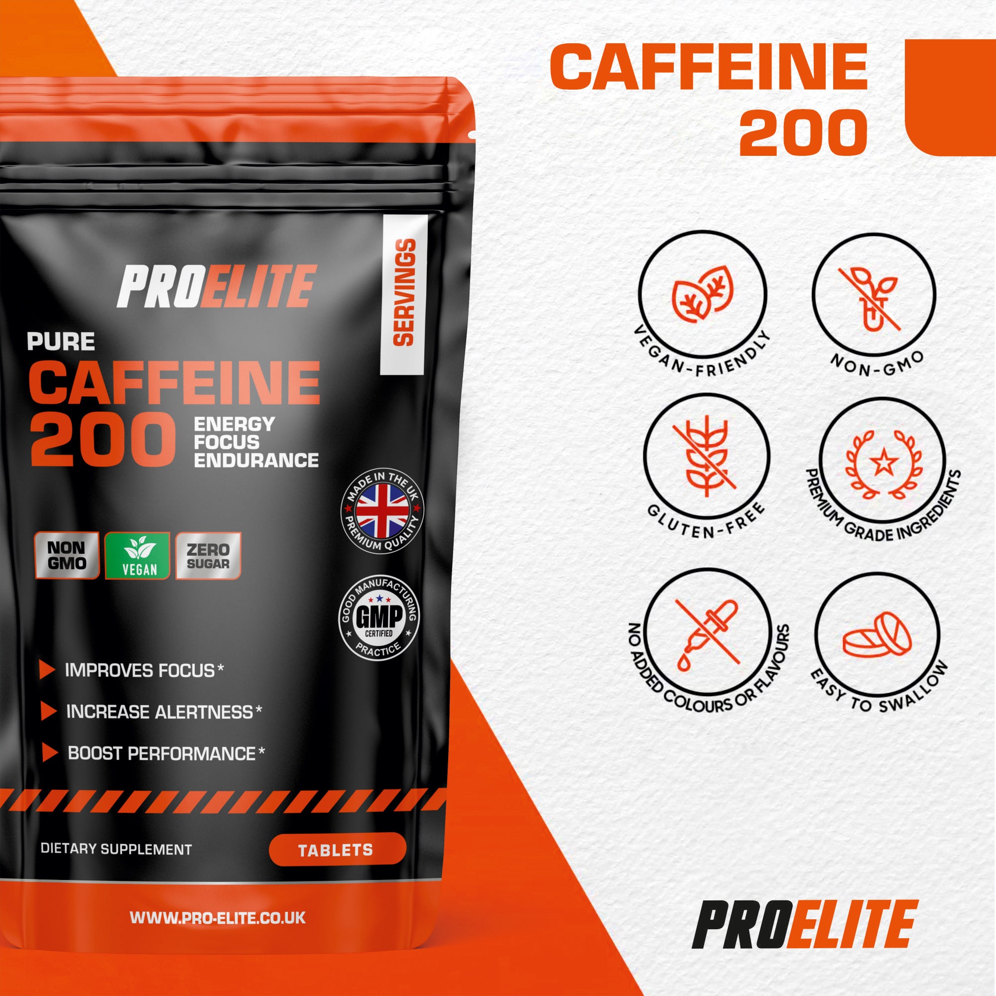 PROELITE Caffeine Vegan Tablets