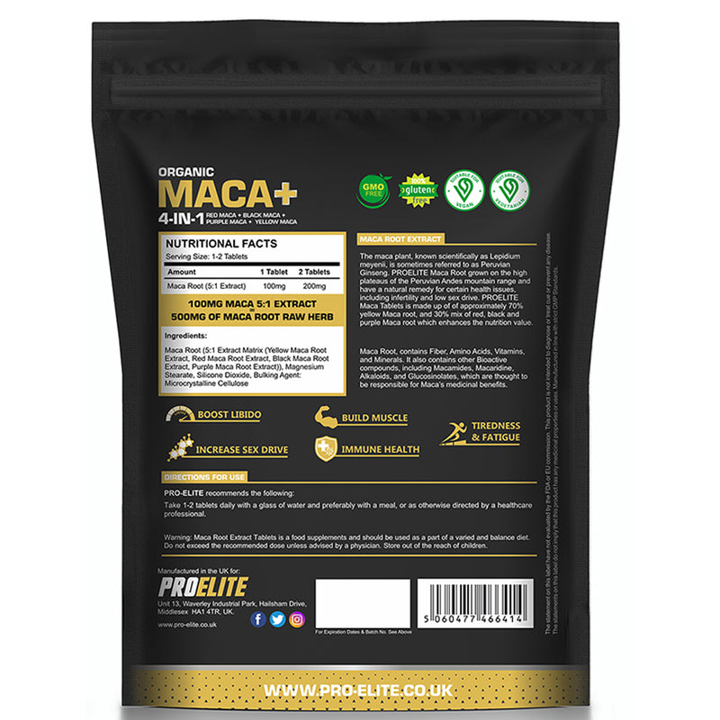 PROELITE Maca Root 5:1 Extract Vegan Tablets