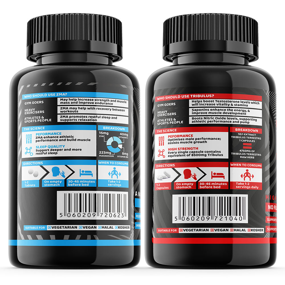 ZMB6+ - 120 Tablets (Bottle) + Tribulus Terrestris - 120 Capsules (Bottle) | Pro-Elite