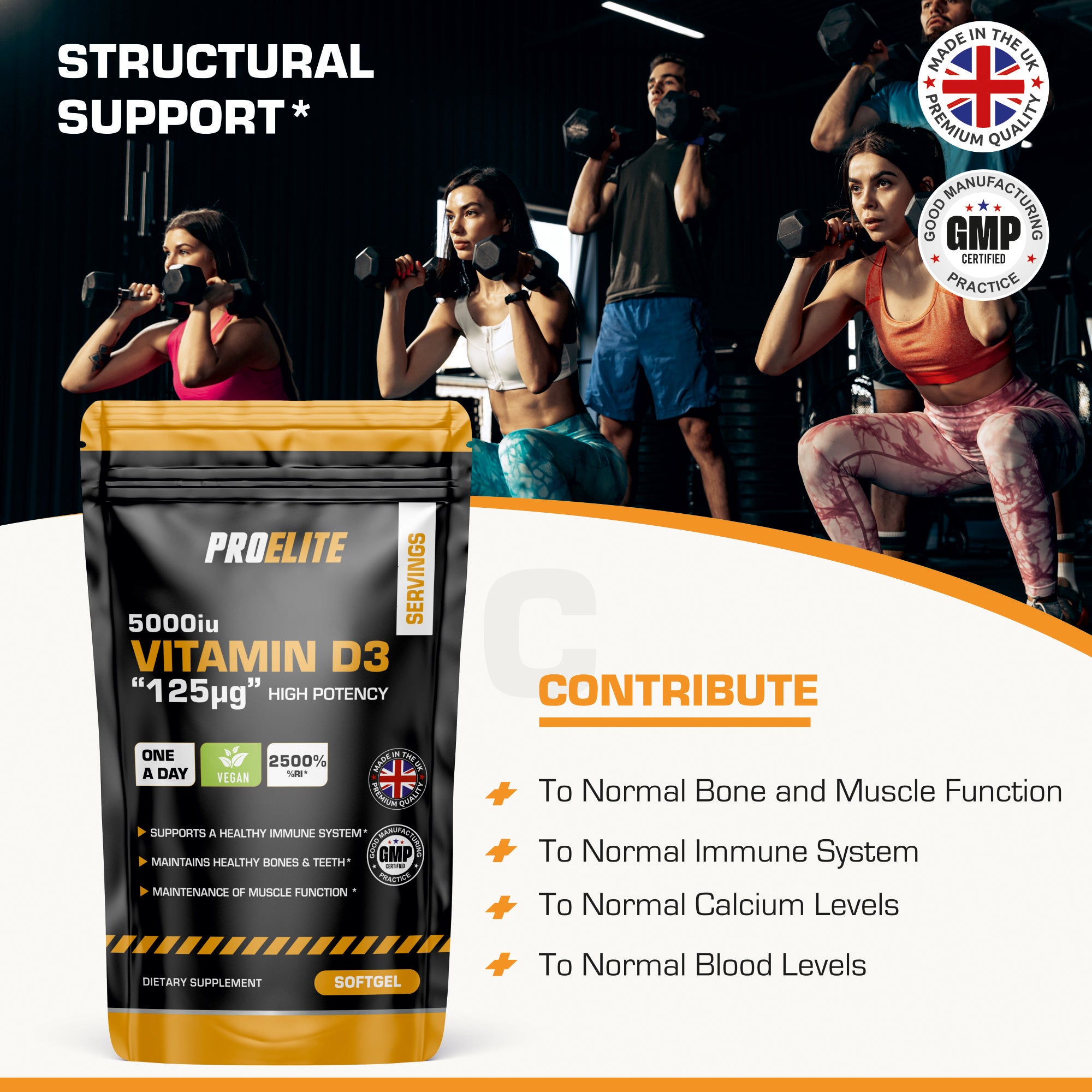 Vitamin D3 5000iu Softgels | Pro-Elite