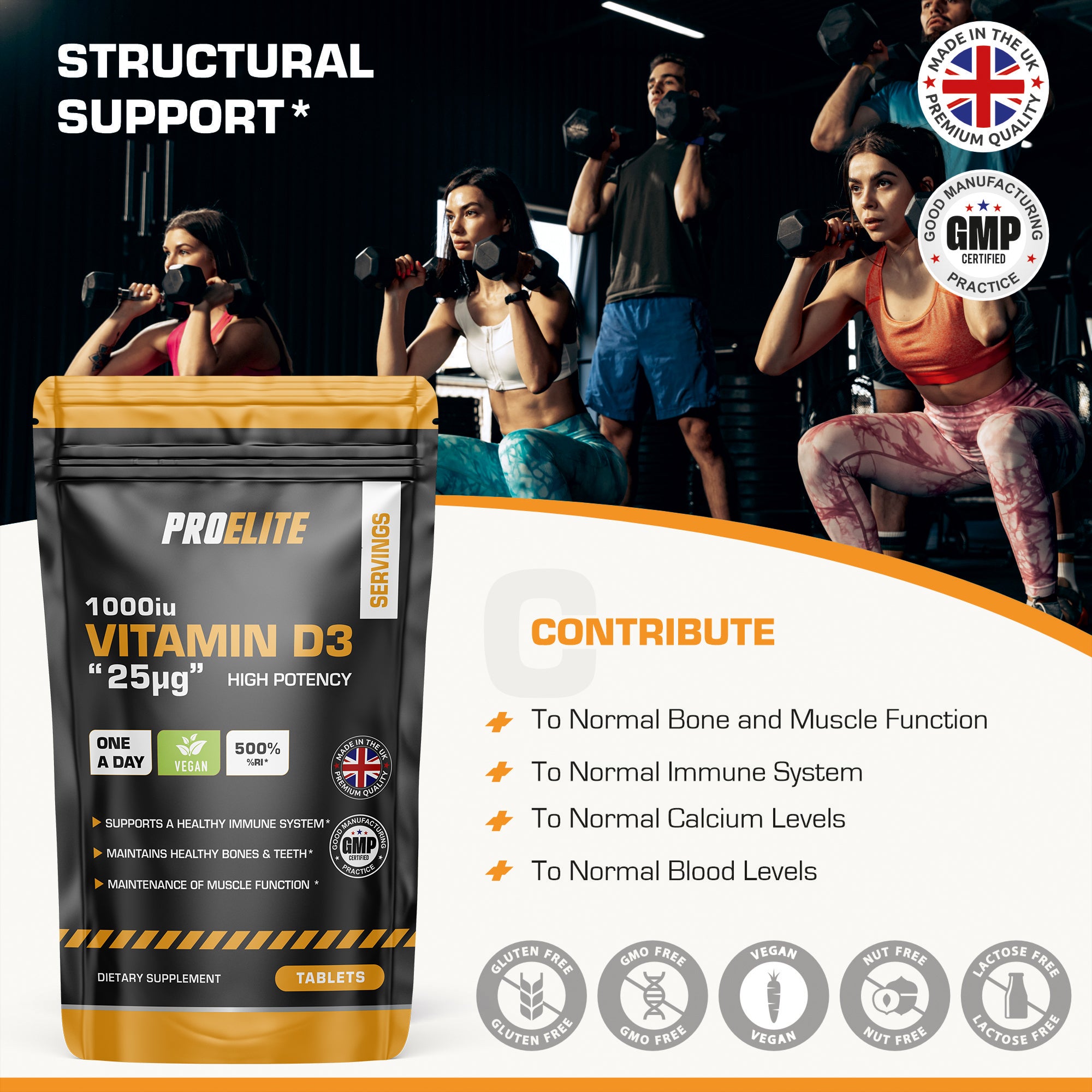 PROELITE Vitamin D3 1000iu Tablets