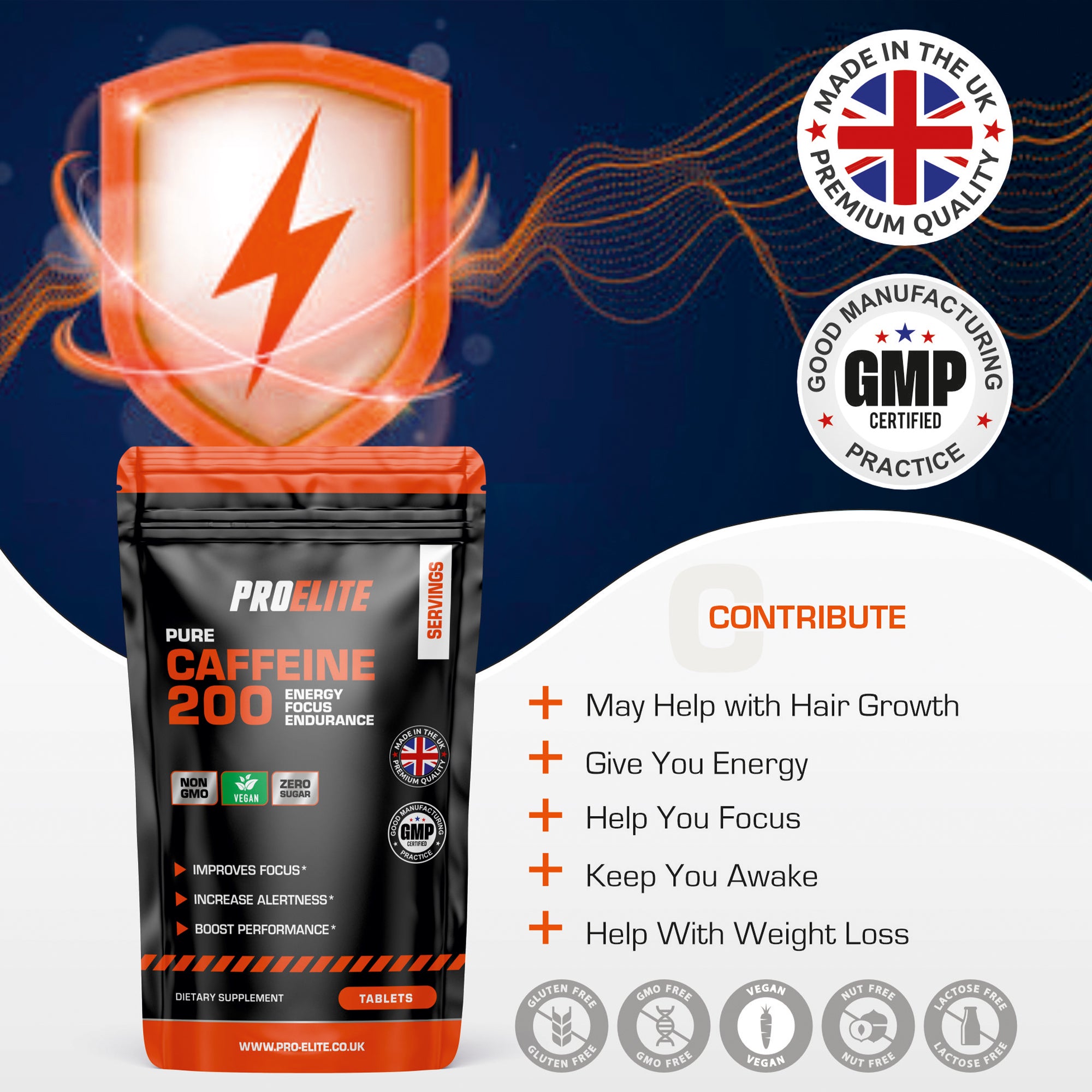 PROELITE Caffeine Vegan Tablets