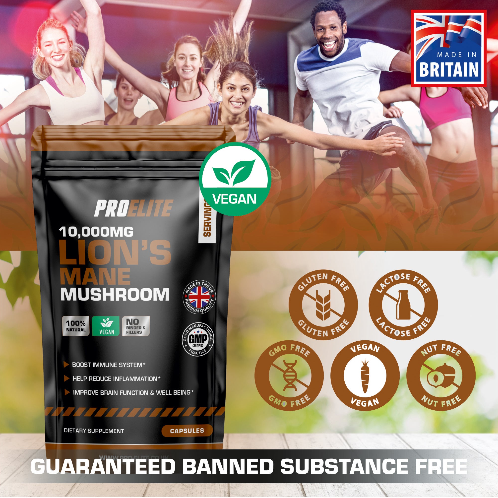 Lions Mane Mushroom Vegan Capsules | Pro-Elite