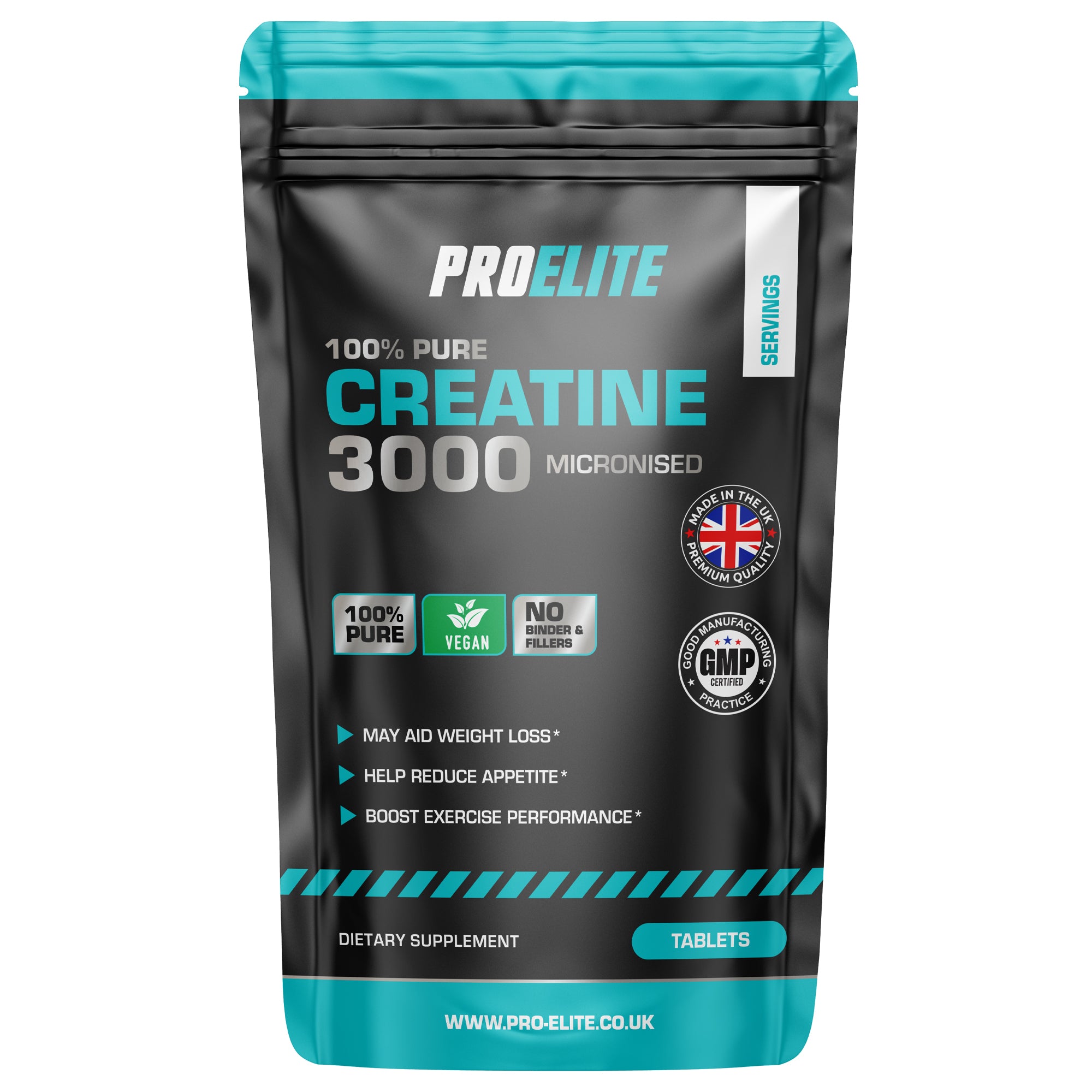 Creatine Monohydrate 500mg Vegan Tablets | Pro-Elite