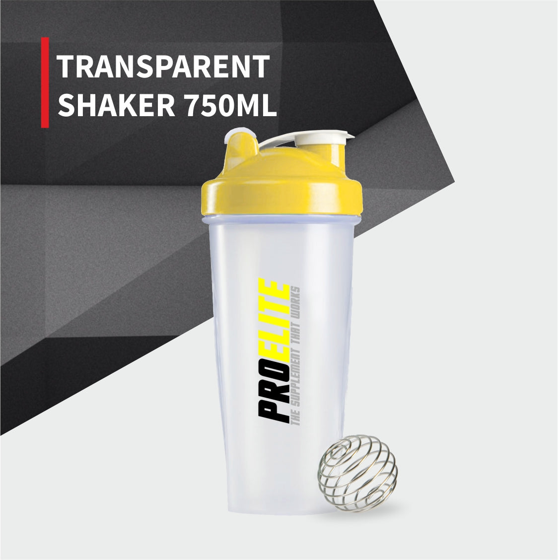 Transparent Shaker With Hook 700ml | Pro-Elite
