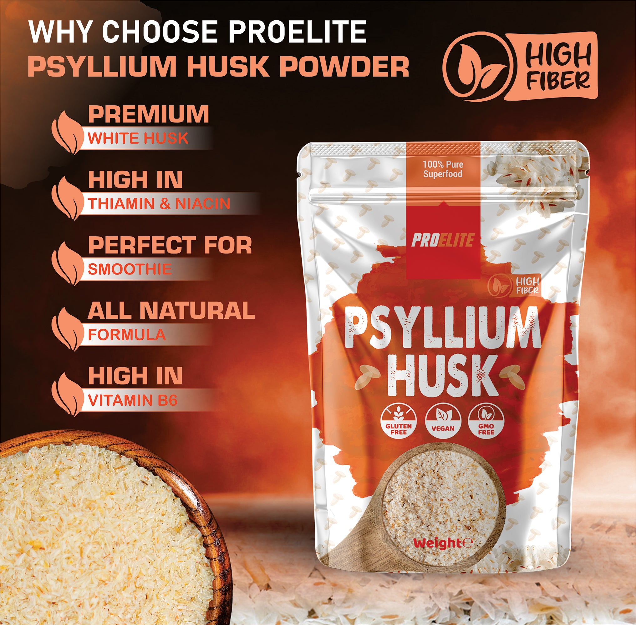 Psyllium Husk Flakes | Pro-Elite