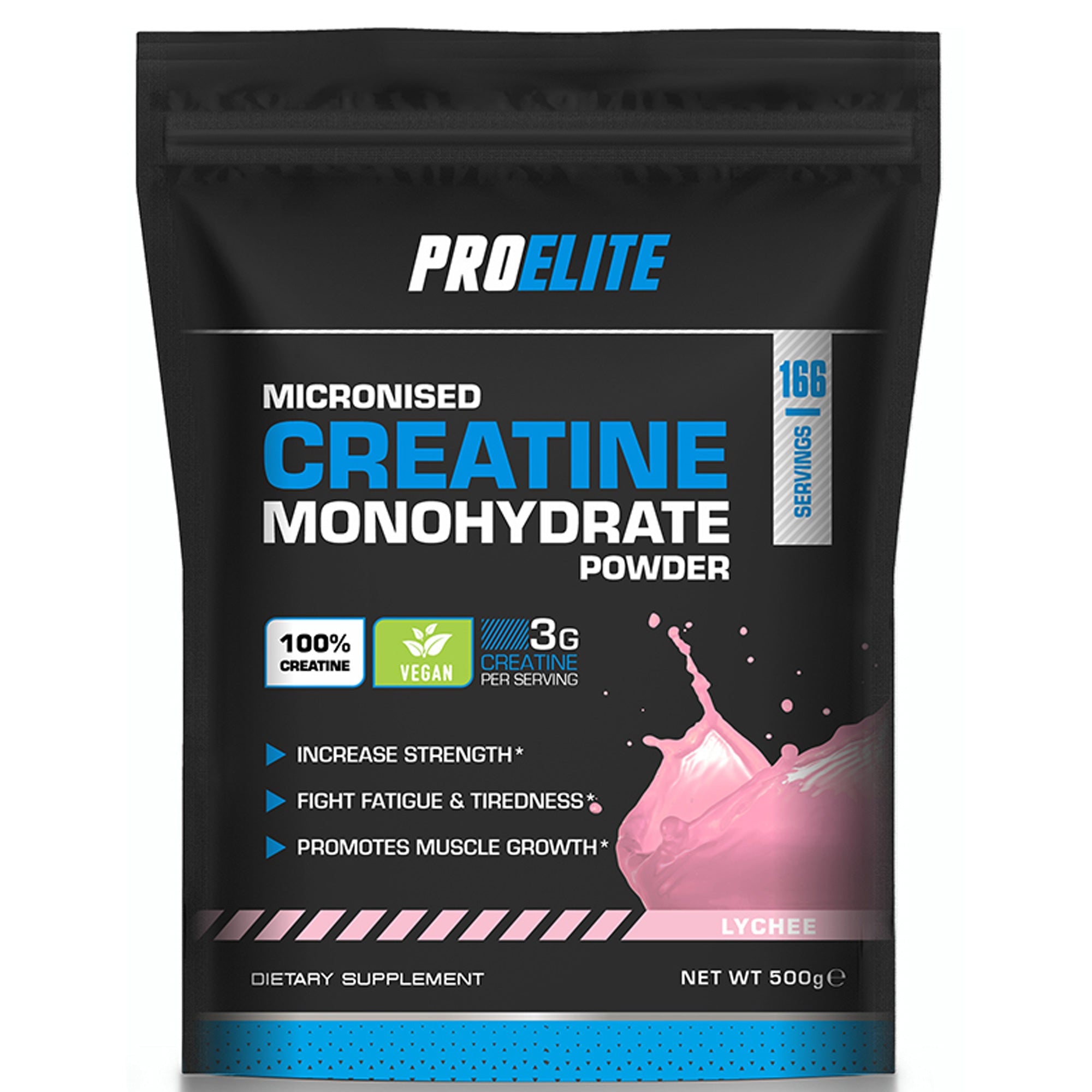 Pure Creatine Monohydrate Powder 500g (Pouch) | Pro-Elite