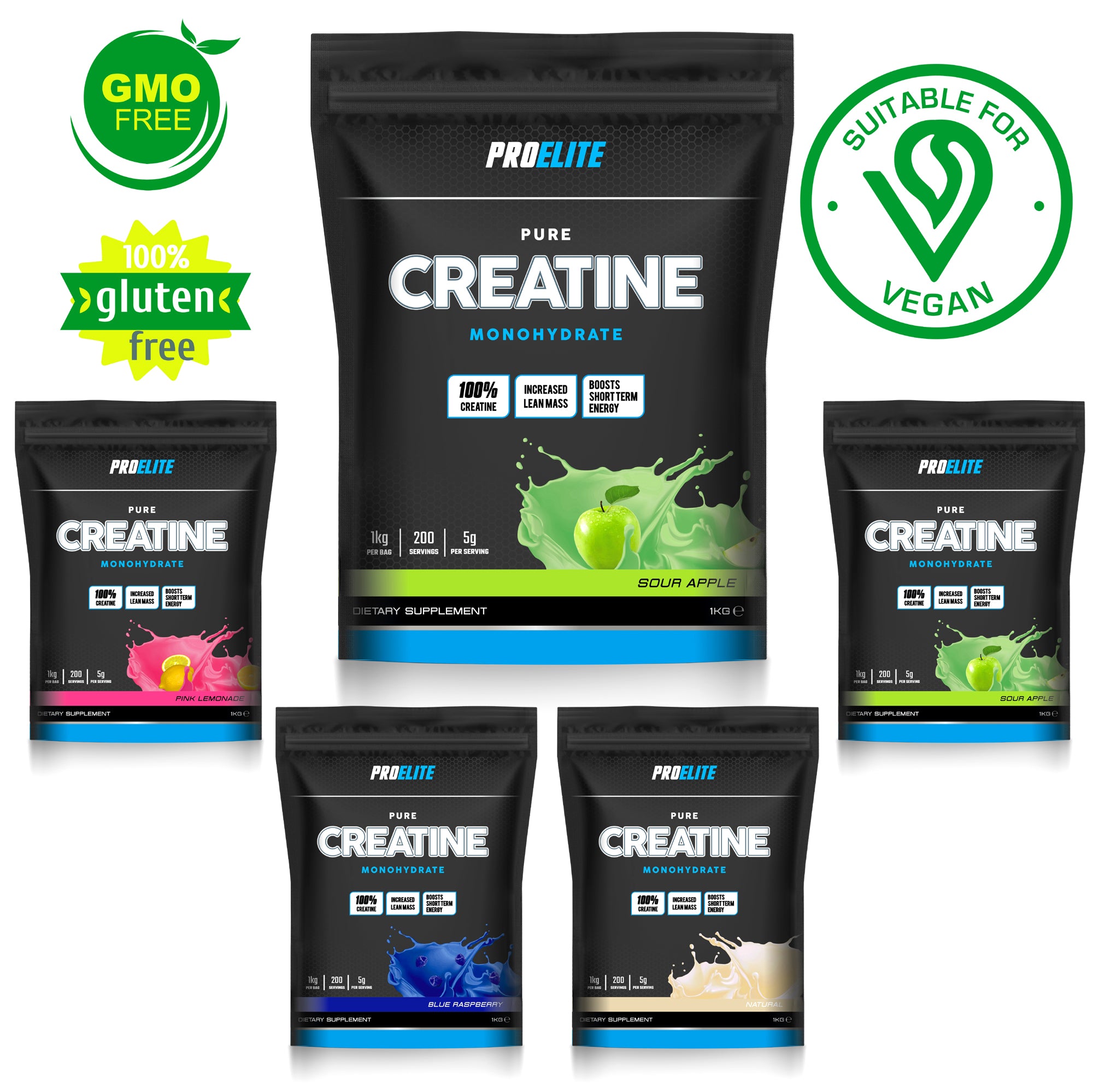 Pure Creatine Monohydrate Powder 1kg | Pro-Elite