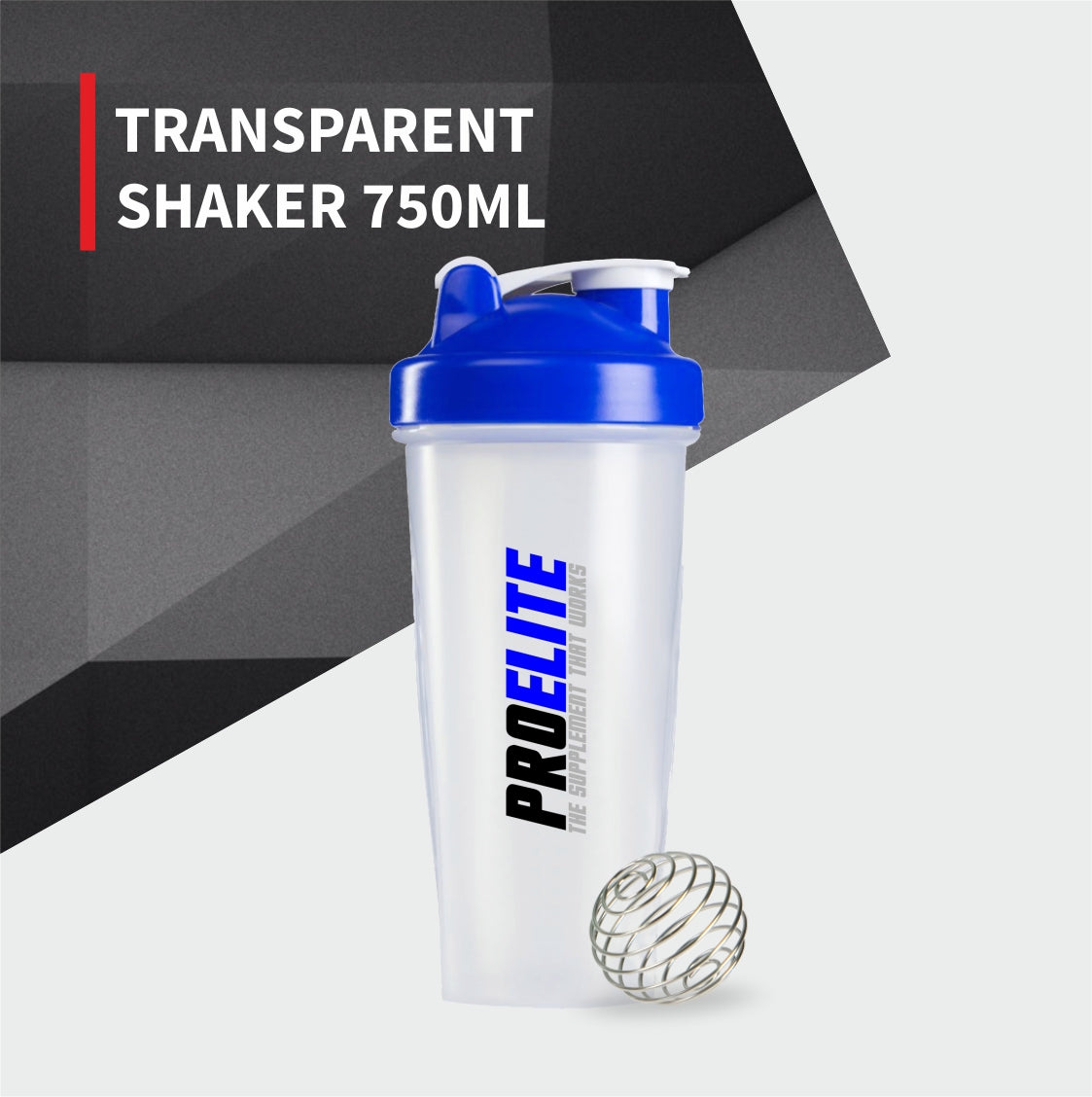 Transparent Shaker With Hook 700ml | Pro-Elite