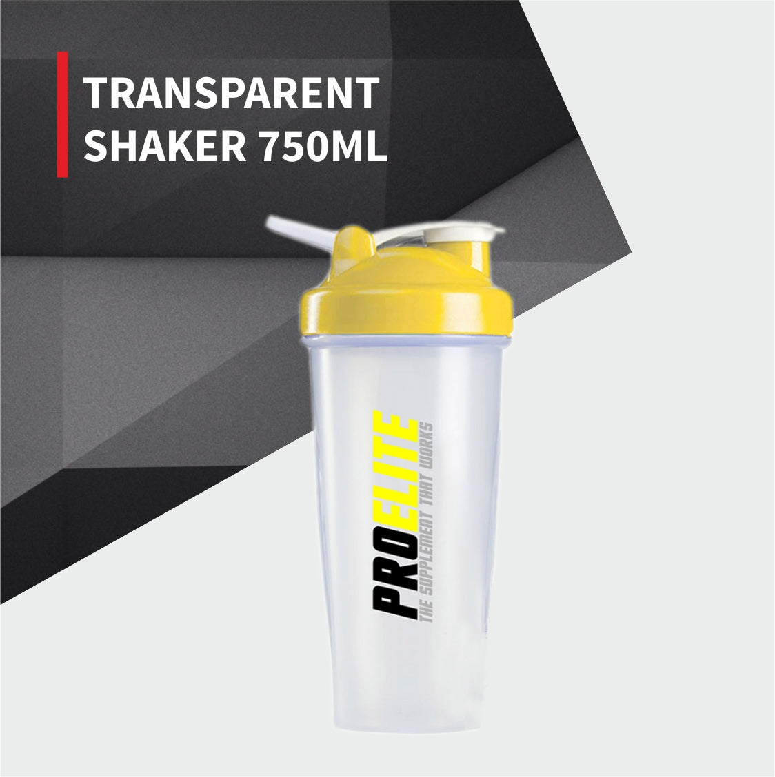 Transparent Shaker With Hook 700ml | Pro-Elite