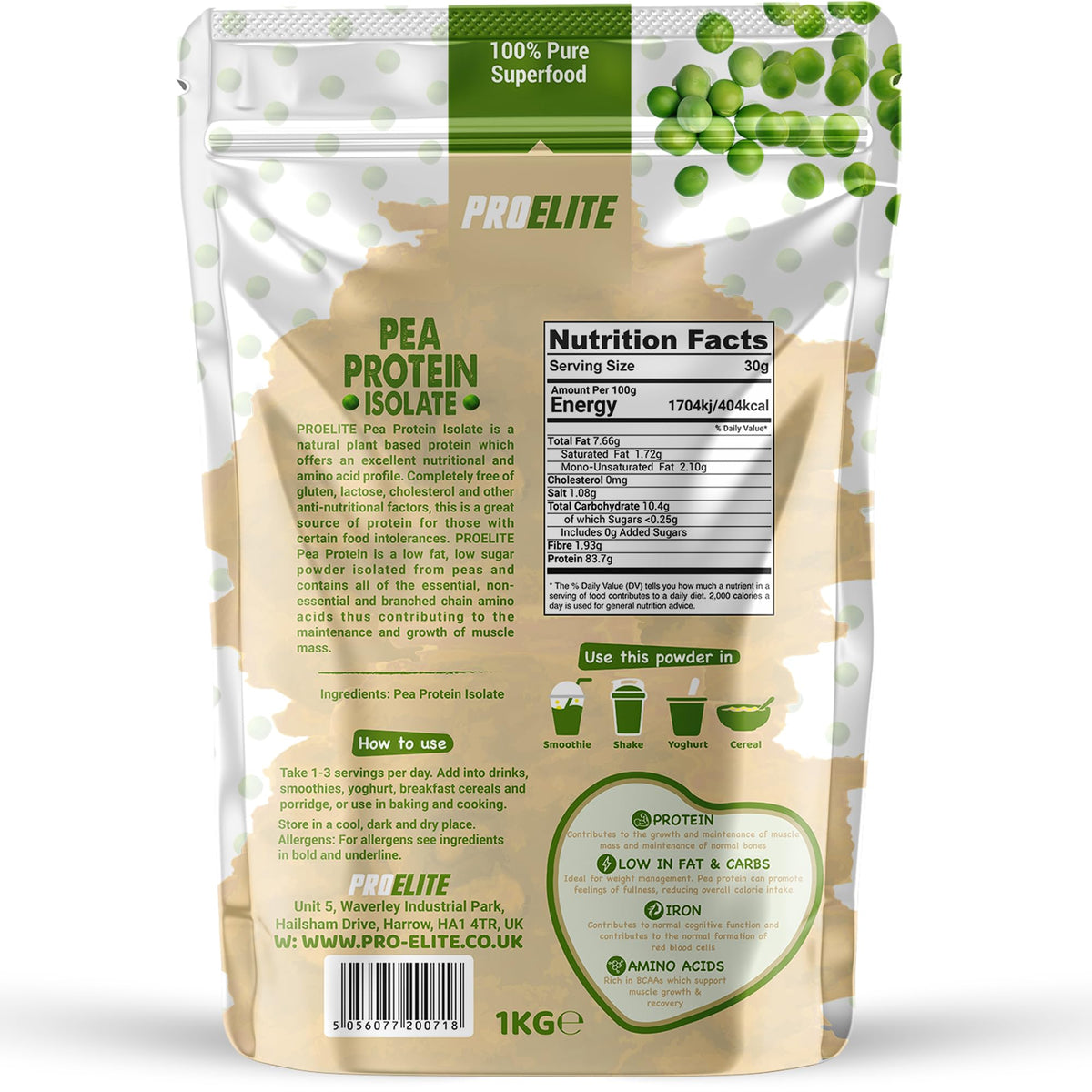 Pea Protein 1kg | Pro-Elite