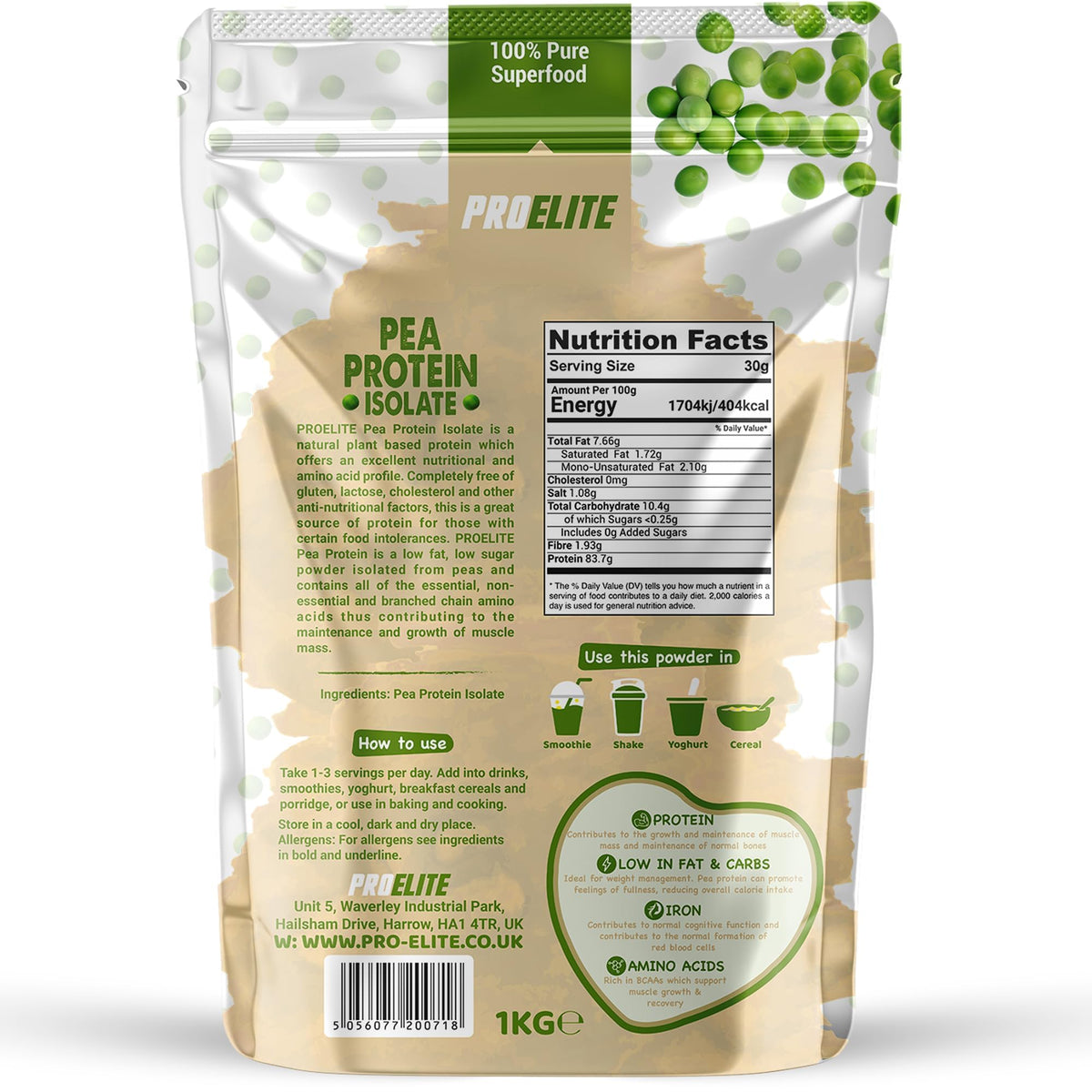 Pea Protein 1kg | Pro-Elite