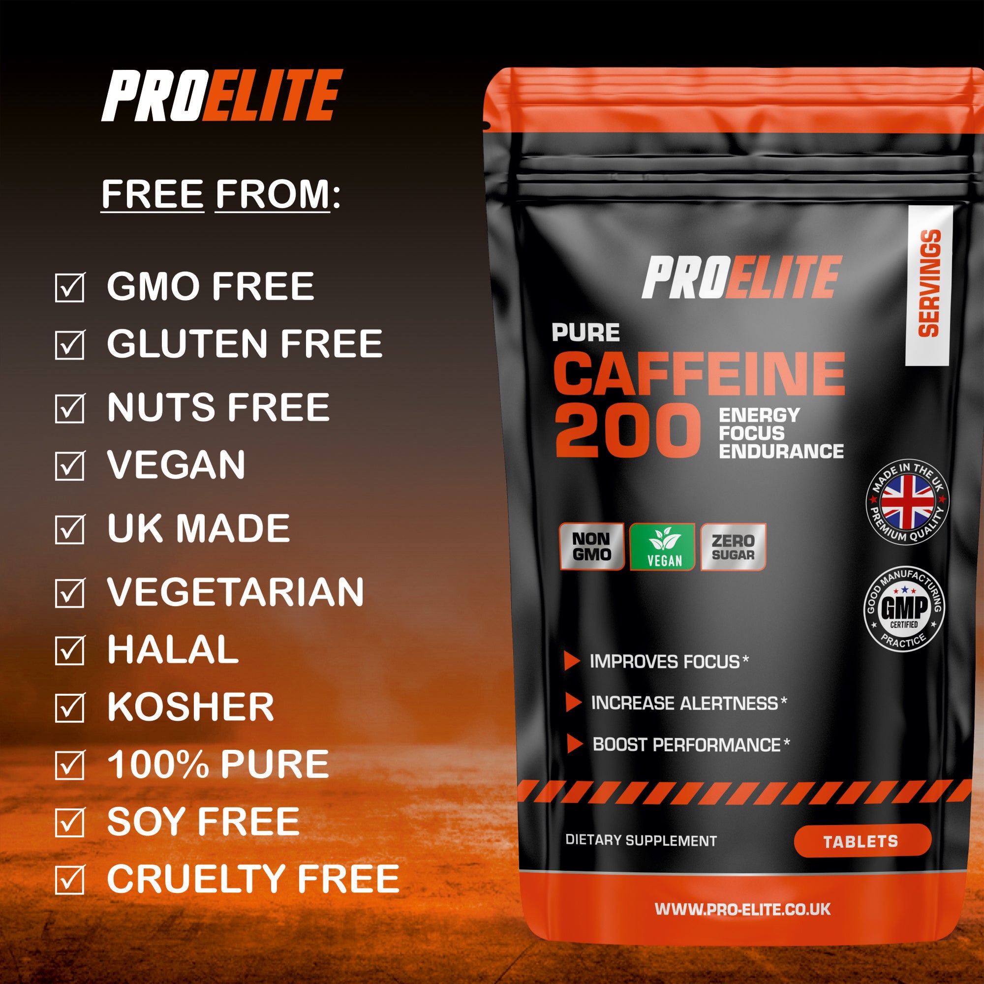 PROELITE Caffeine Vegan Tablets