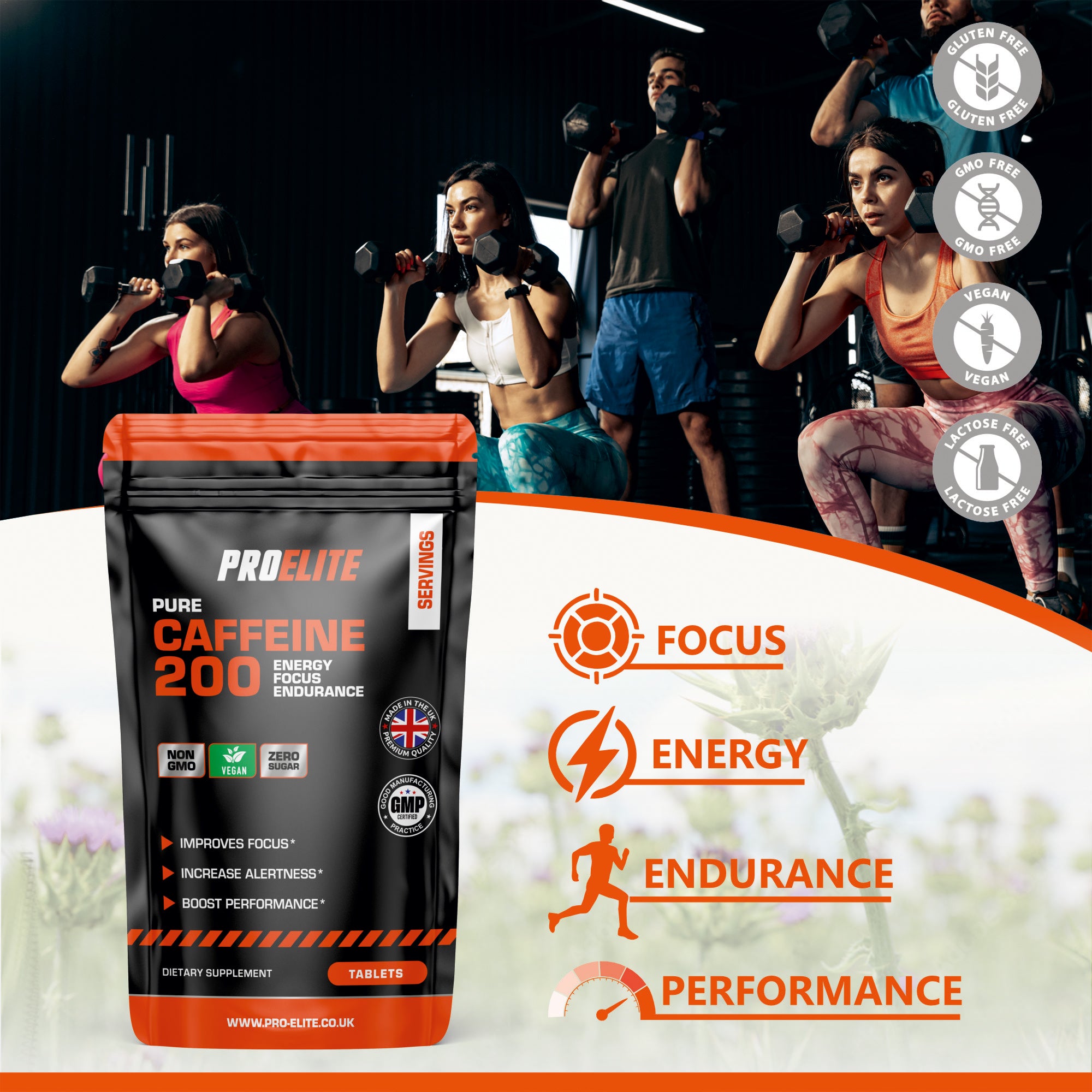 PROELITE Caffeine Vegan Tablets