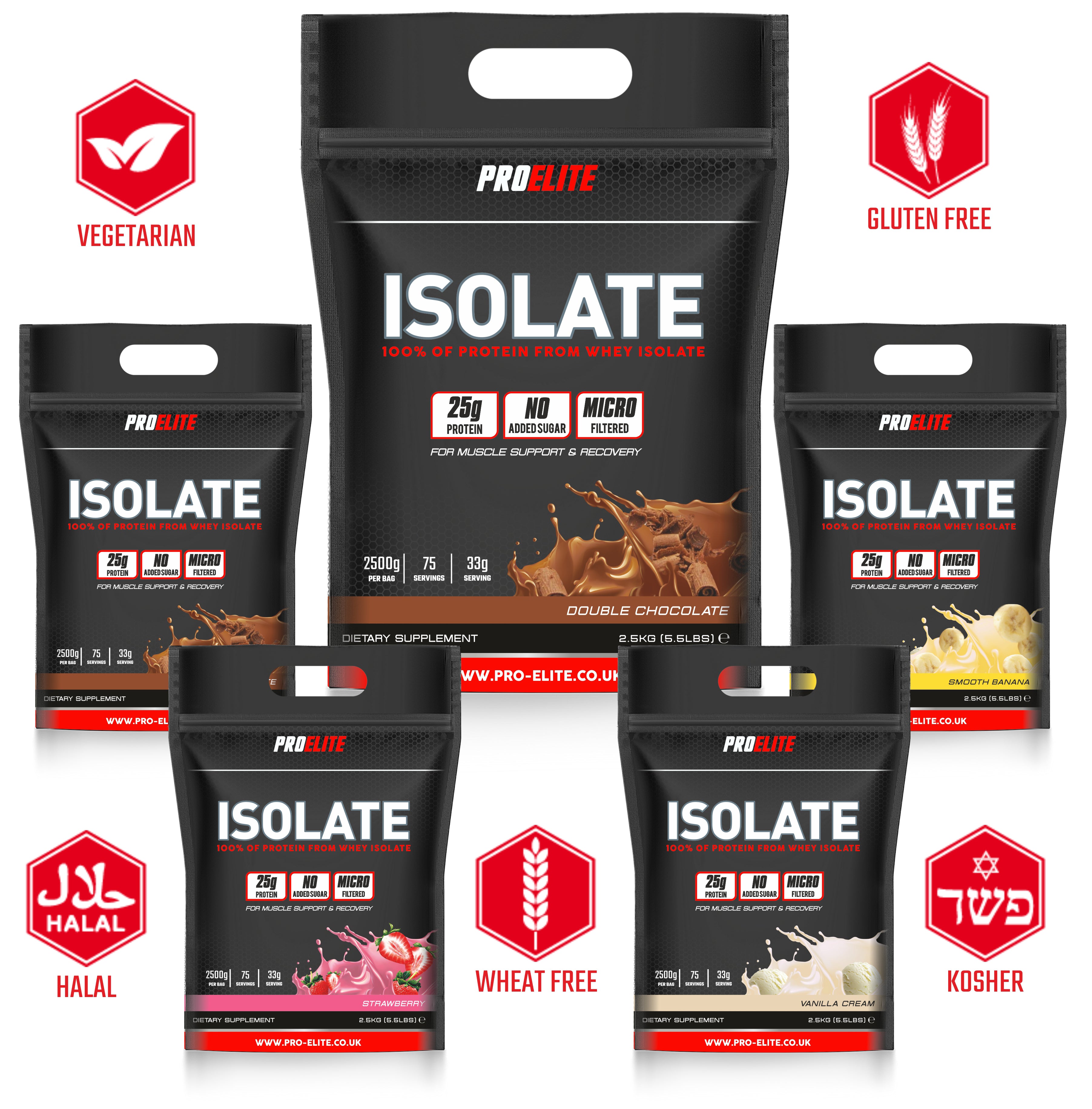 Whey Isolate Protein Powder 1kg, 2.5kg & 5kg | Pro-Elite
