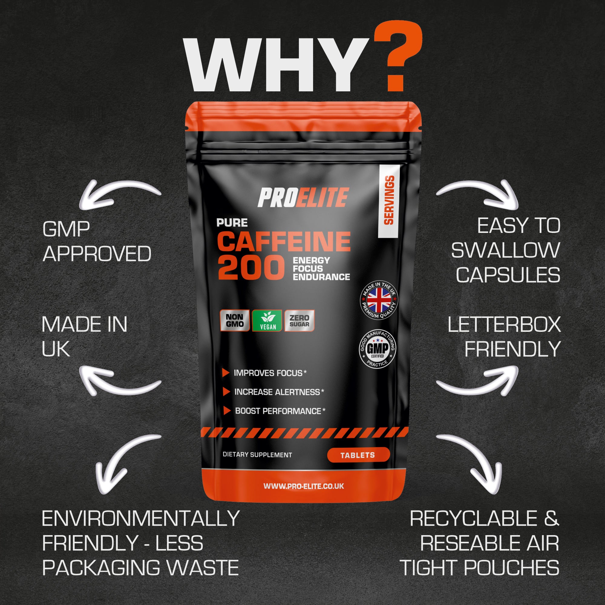 PROELITE Caffeine Vegan Tablets