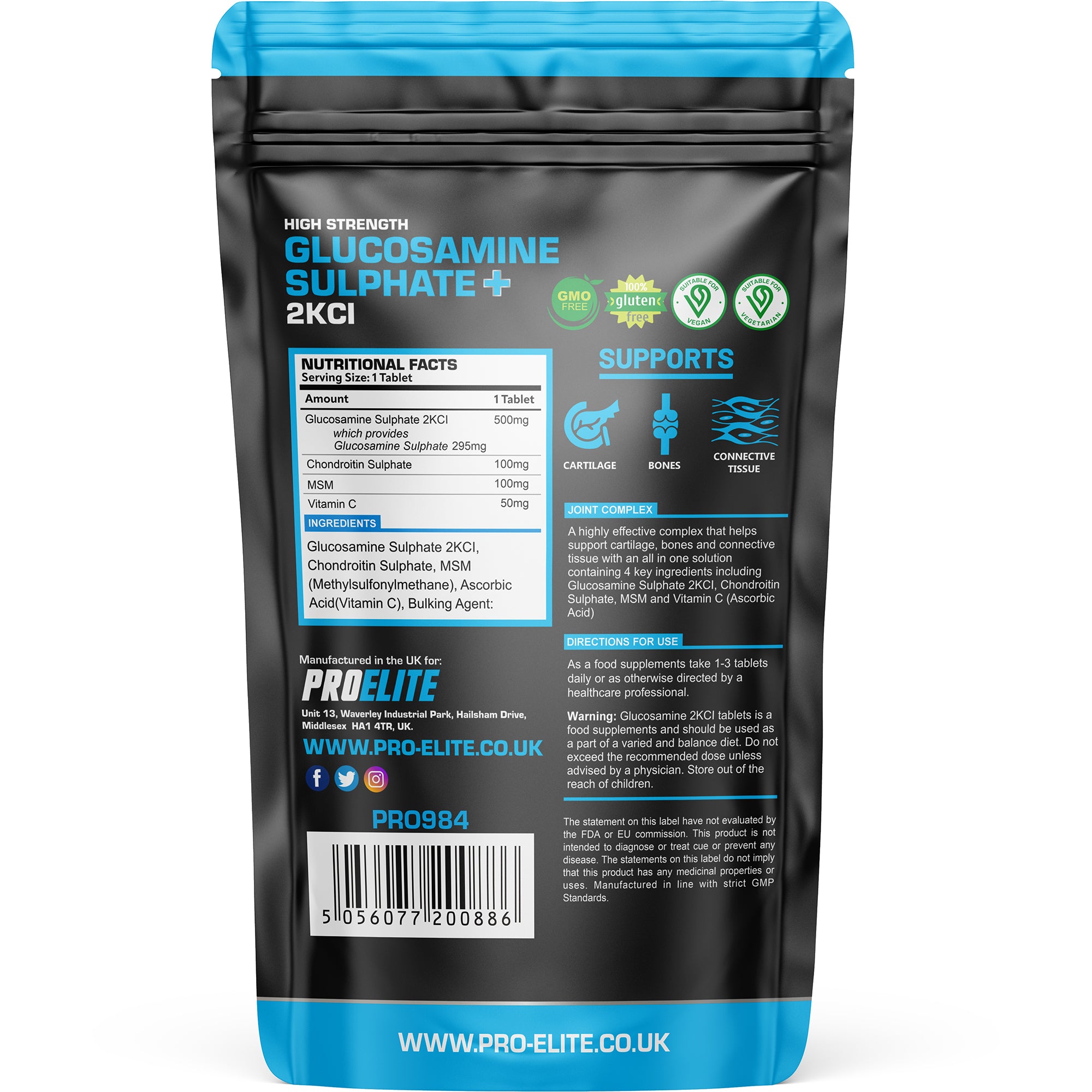 PROELITE Glucosamine 2KCI Tablets