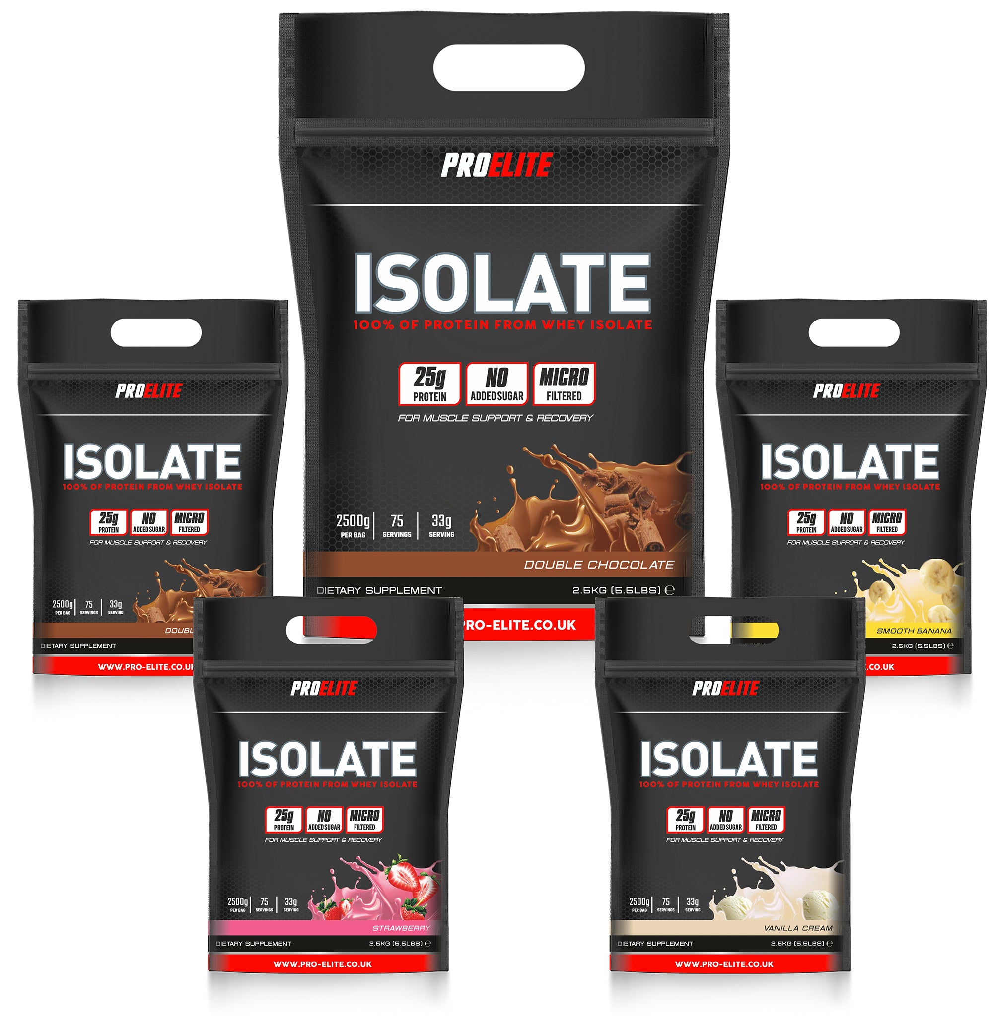 Whey Isolate Protein Powder 1kg, 2.5kg & 5kg | Pro-Elite