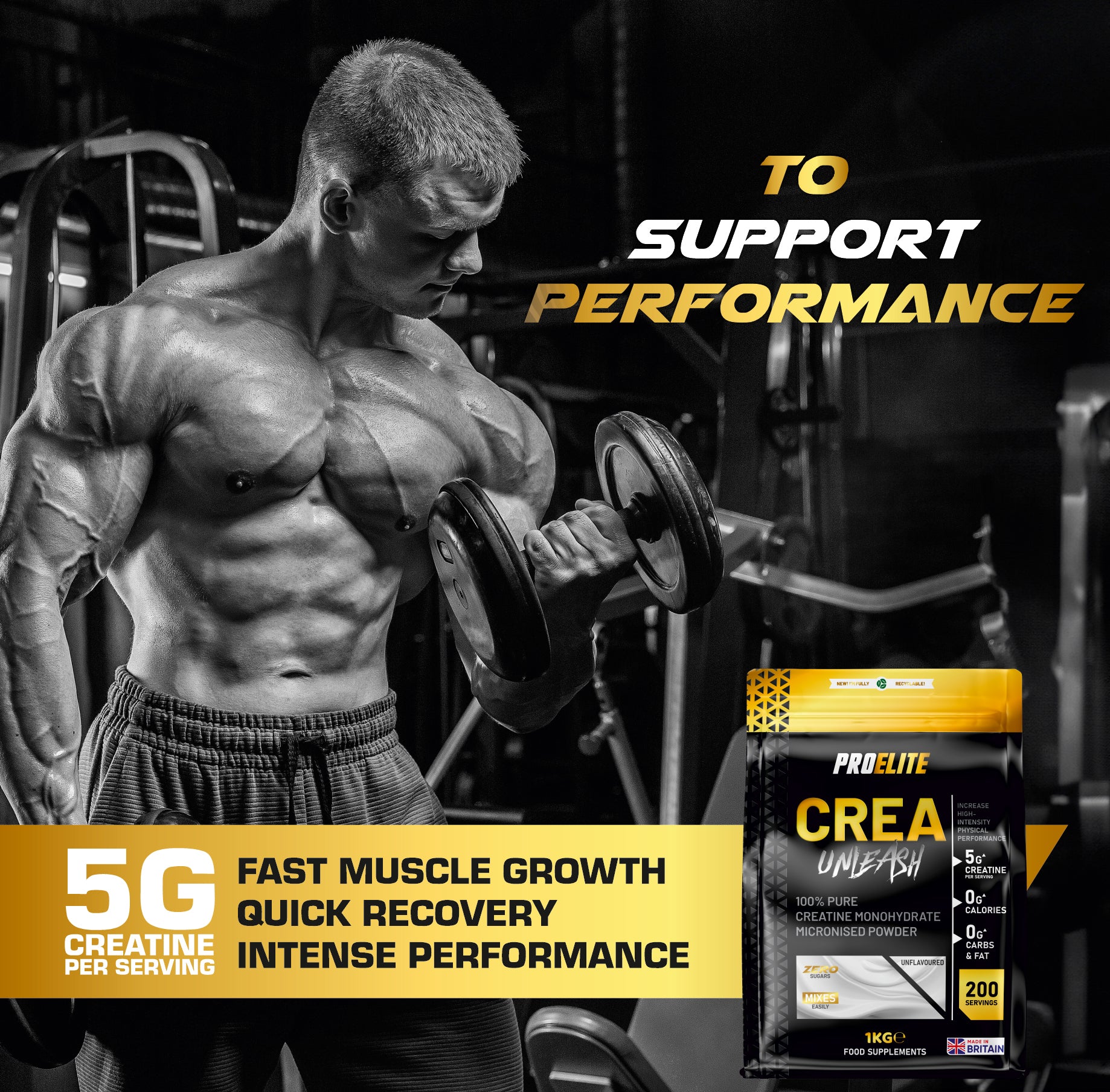 Pure Creatine Monohydrate Powder 1kg | Pro-Elite