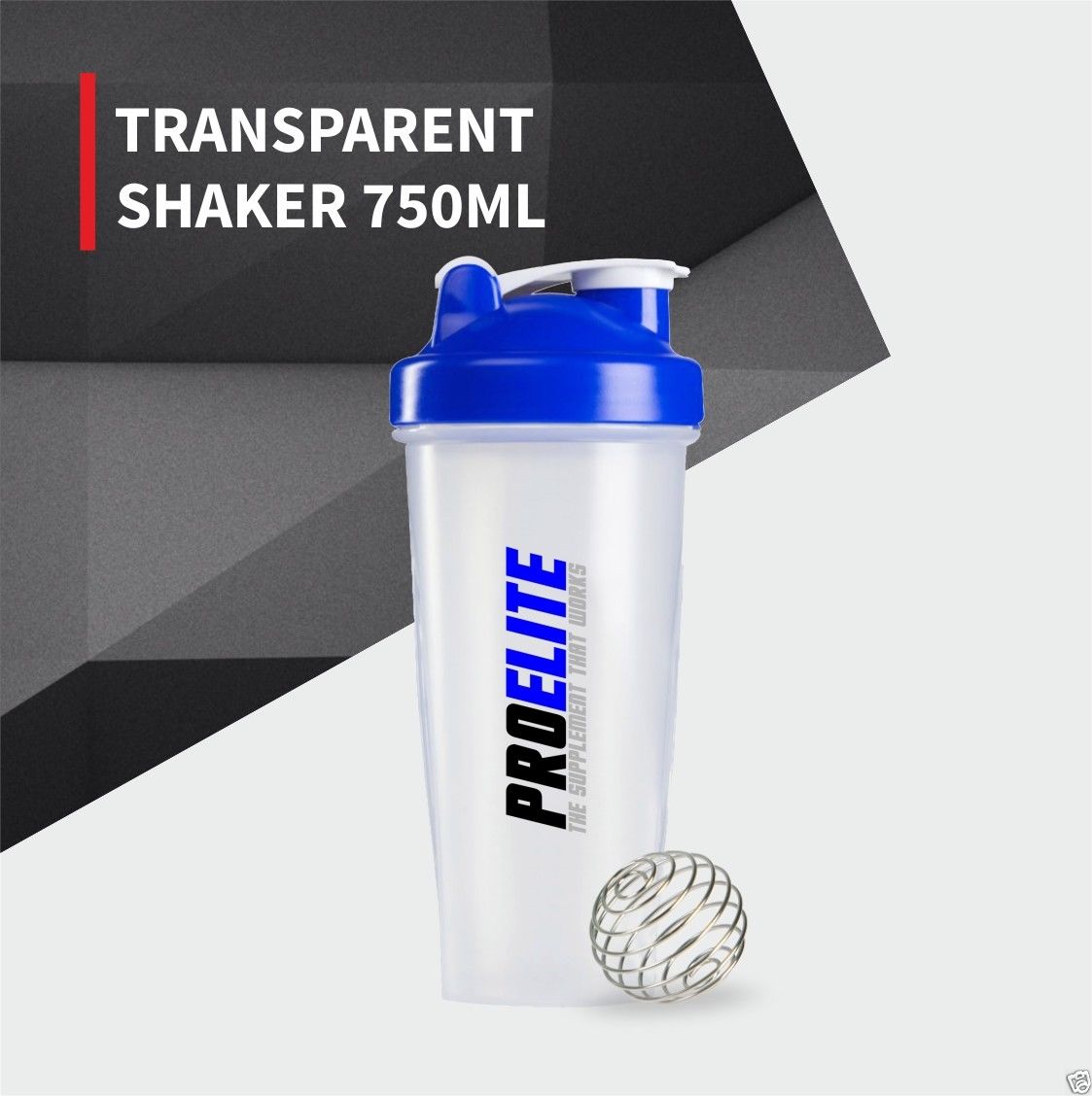 Transparent Shaker With Hook 700ml | Pro-Elite