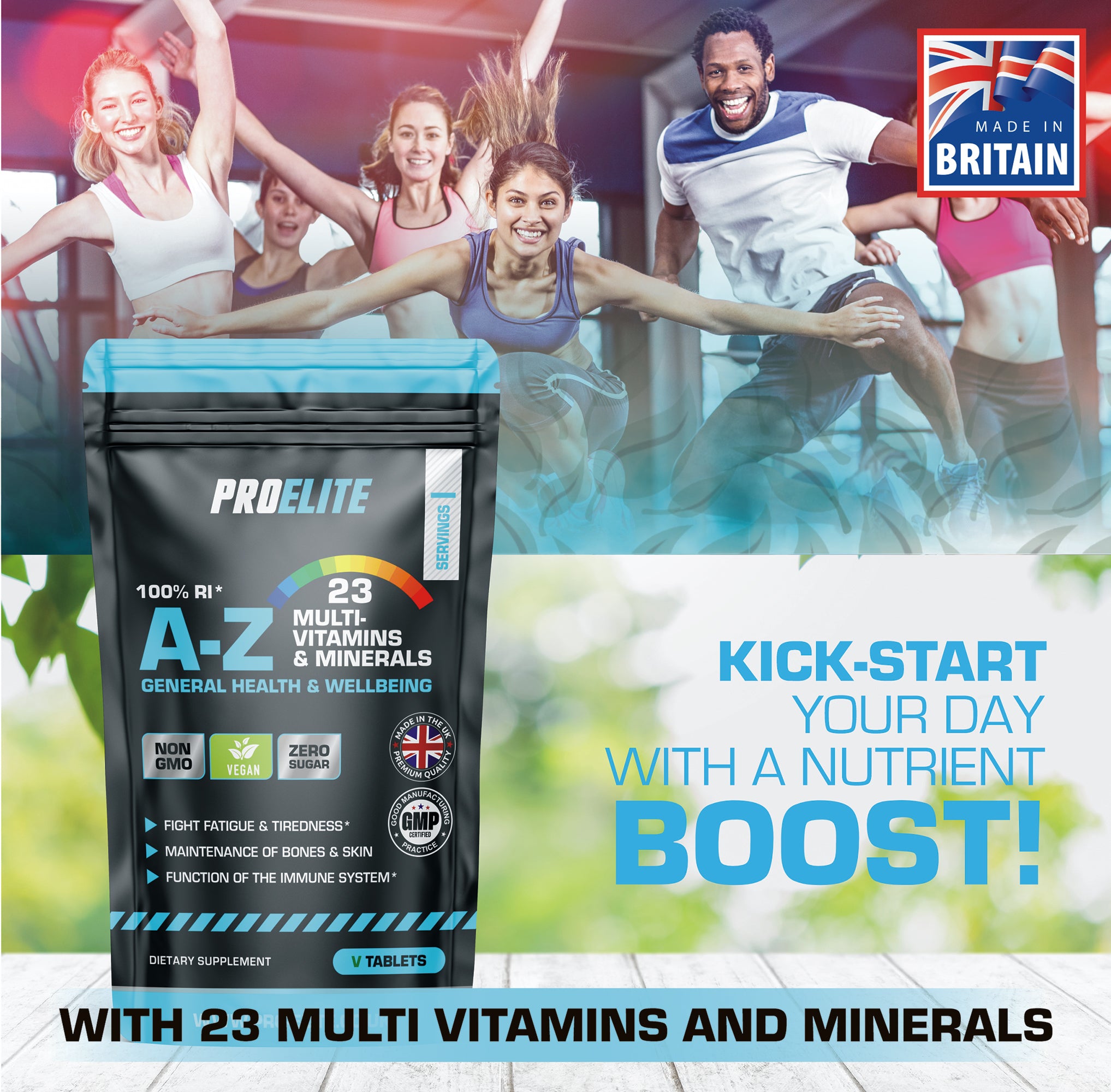 A-Z Multi Vitamins & Minerals Vegan Tablets | Pro-Elite