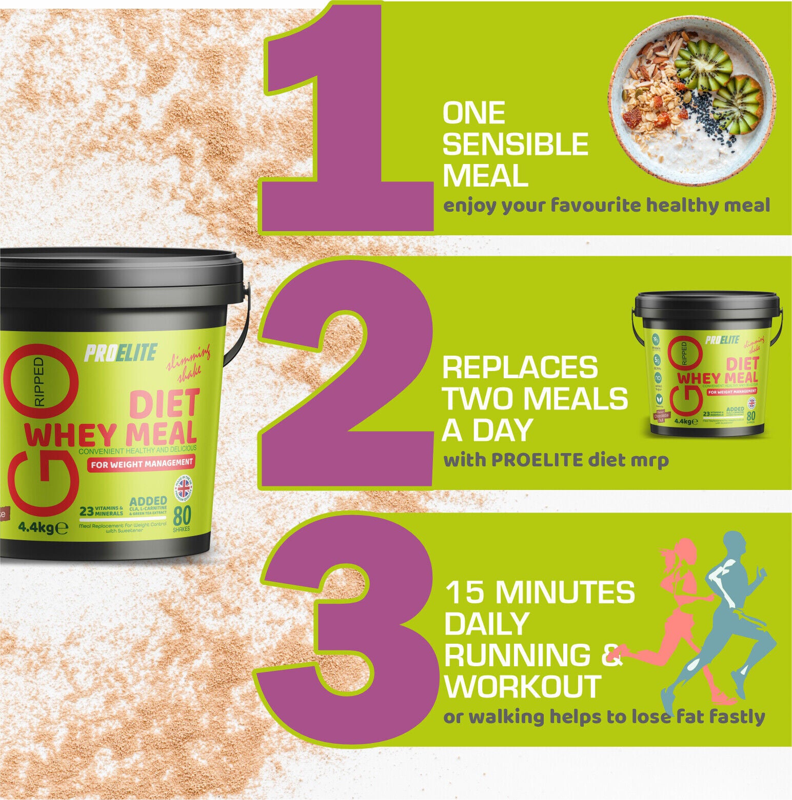 PROELITE Diet Whey Meal 4.4kg Bucket