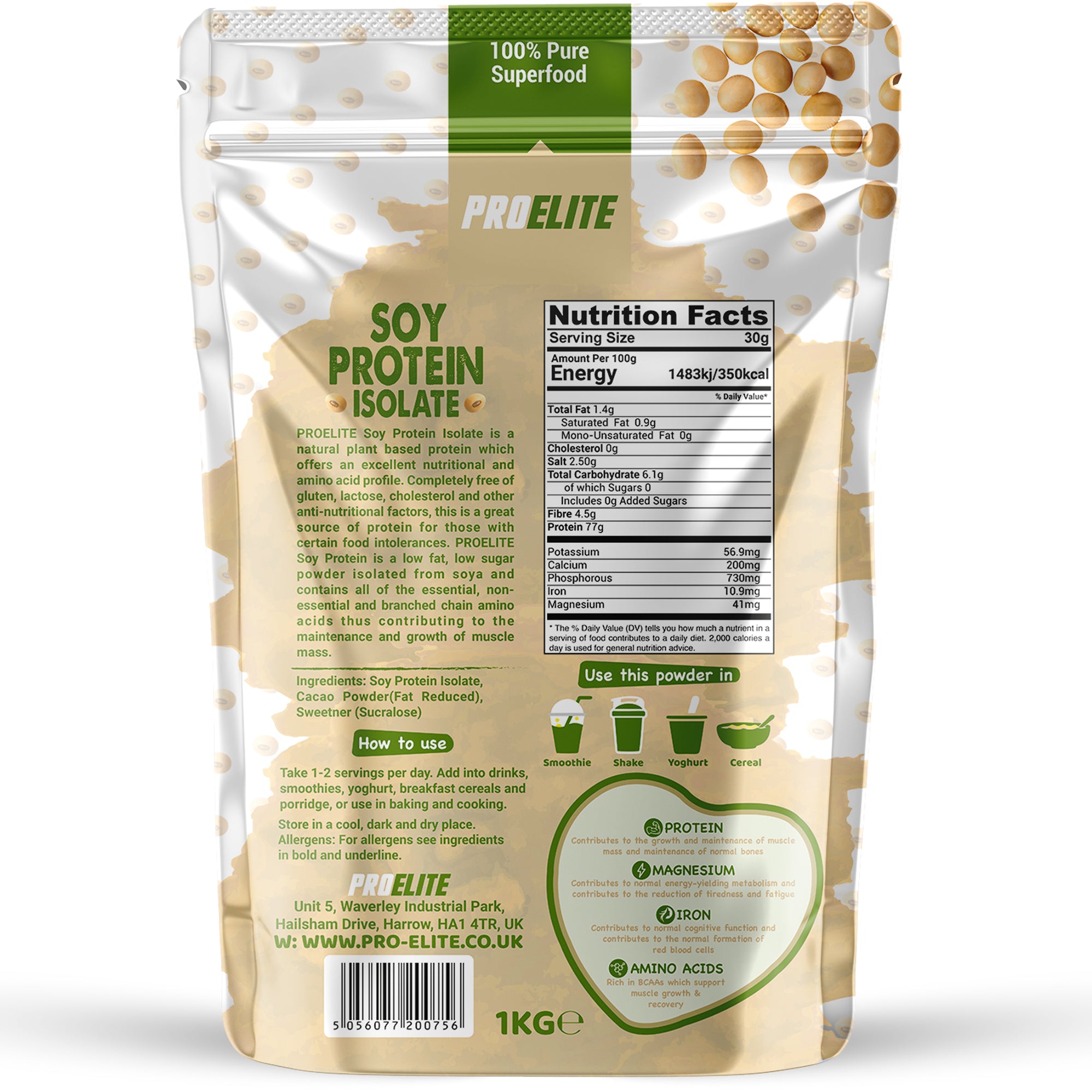 Soy Protein 1kg | Pro-Elite
