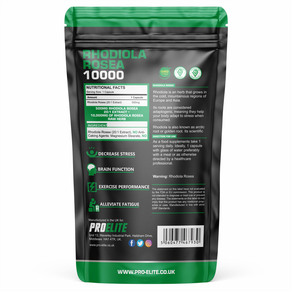 Rhodiola Rosea Capsules | Pro-Elite