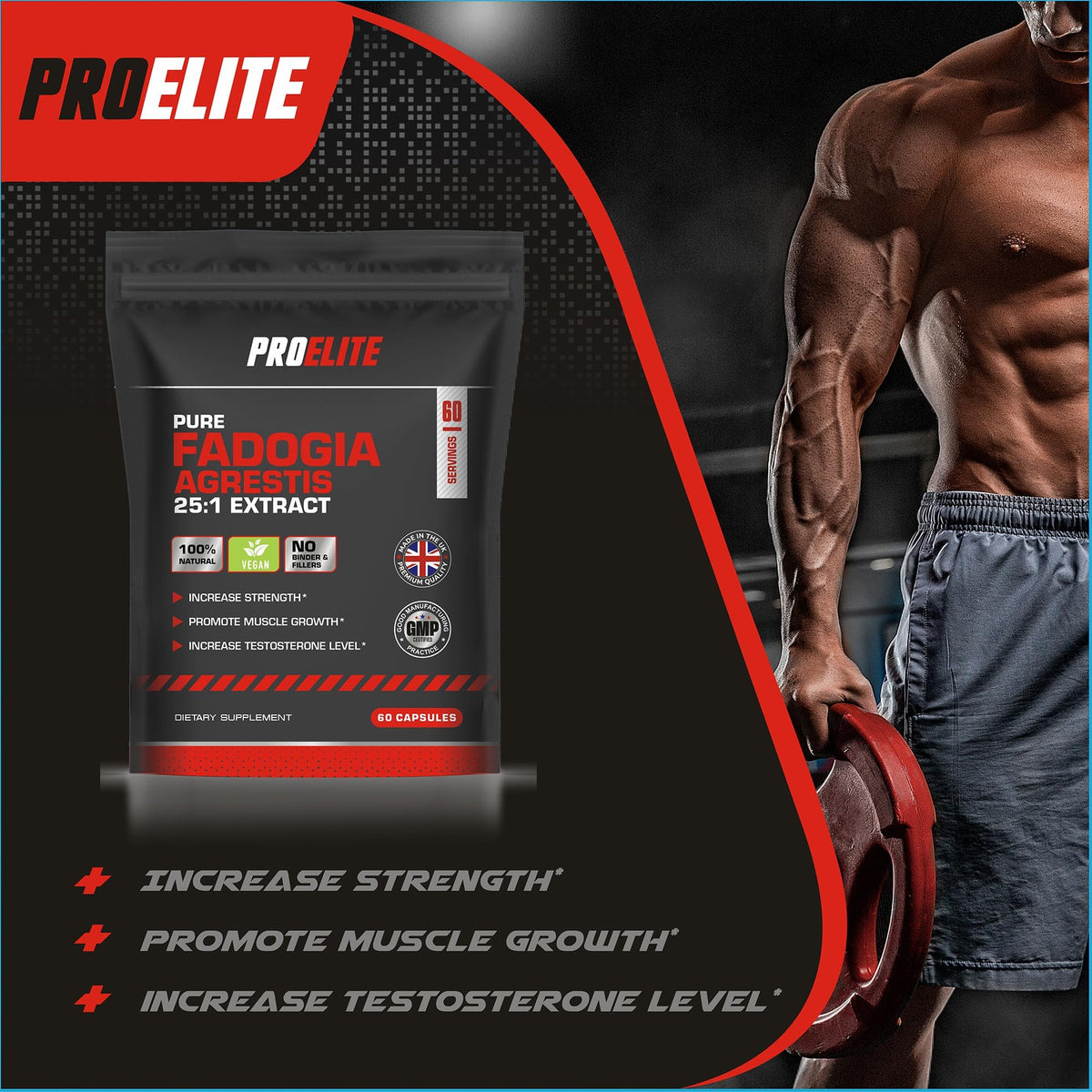 Fadogia Agrestis 25:1 Extract Vegan Capsules | Pro-Elite