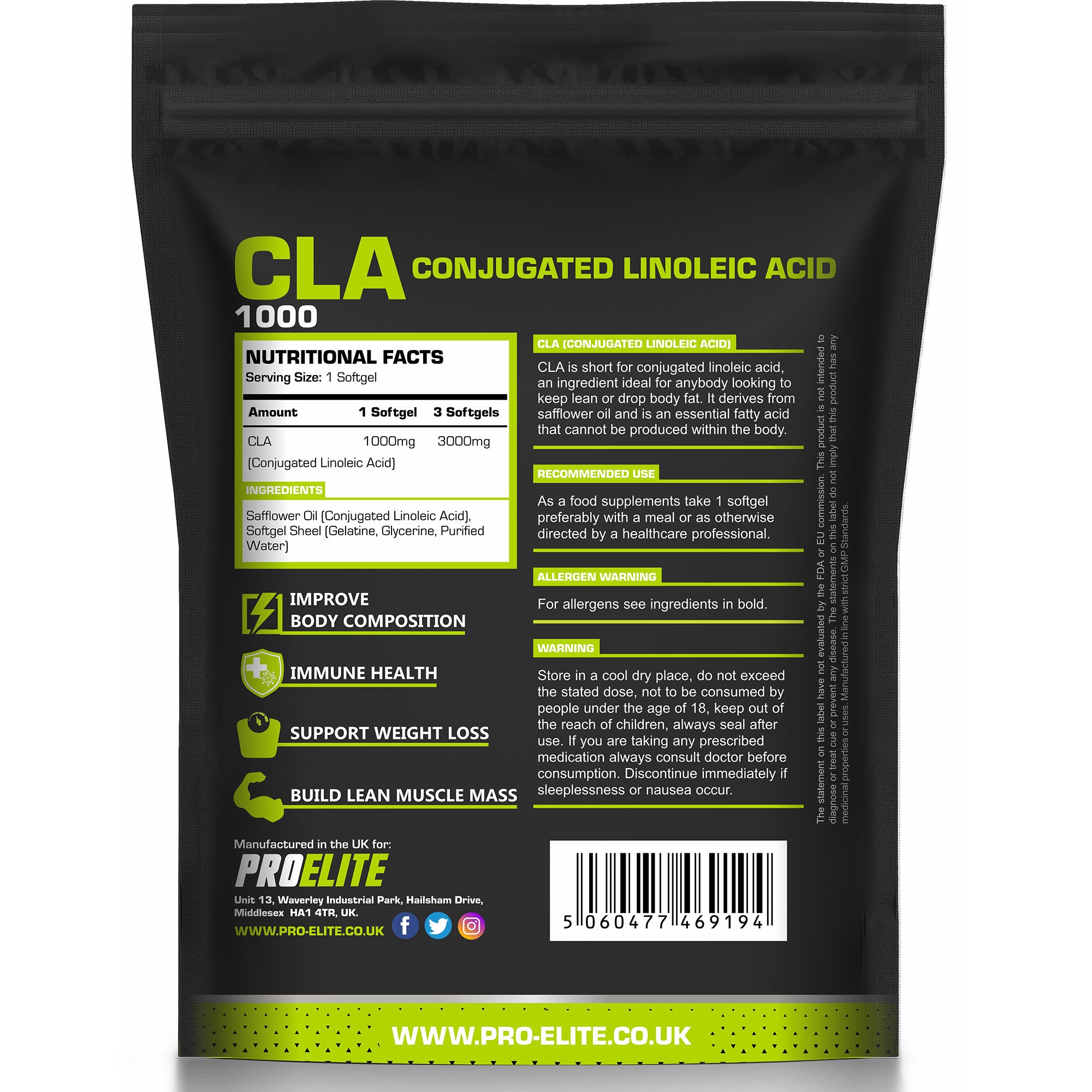 CLA Softgels - Pouch | Pro-Elite
