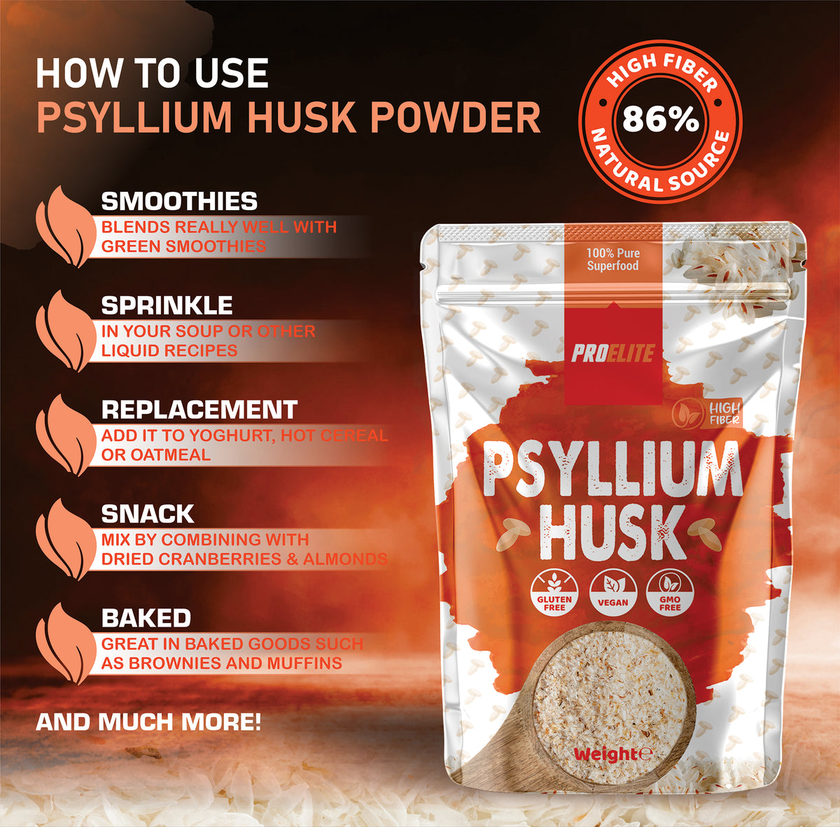 Psyllium Husk Flakes | Pro-Elite