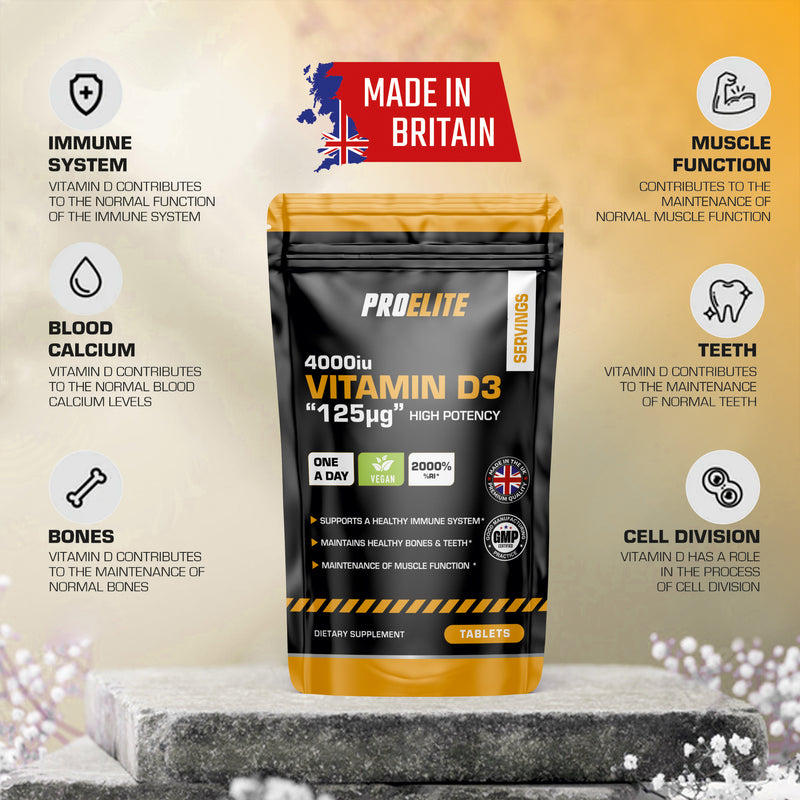 PROELITE Vitamin D3 4000iu Vegan Tablets