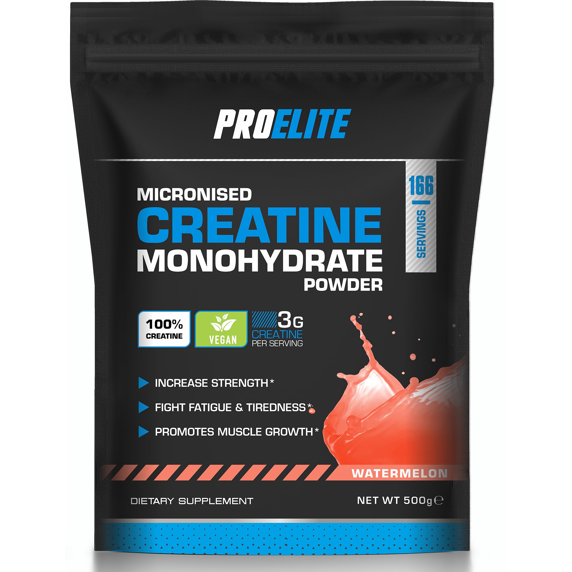 Pure Creatine Monohydrate Powder 500g (Pouch) | Pro-Elite