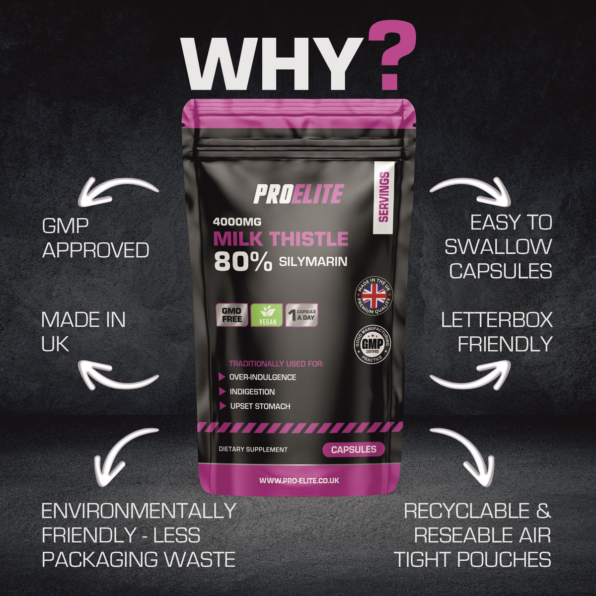 Milk Thistle 40:1 Extract Vegan Capsules | Pro-Elite