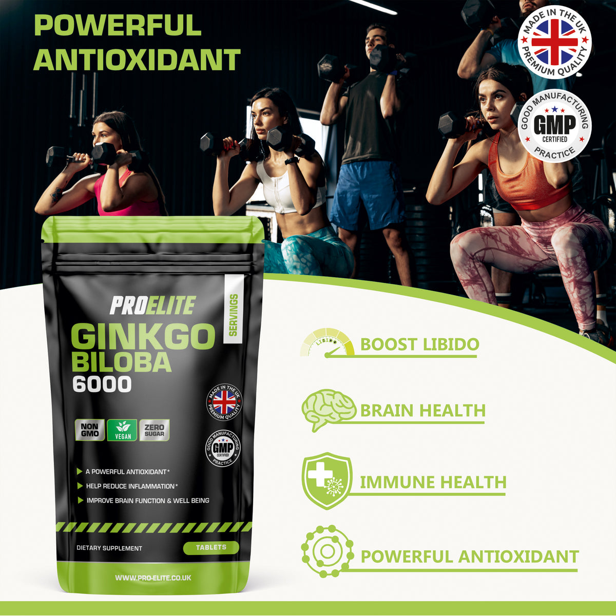 Ginkgo Biloba 6000 Vegan Tablets | Pro-Elite