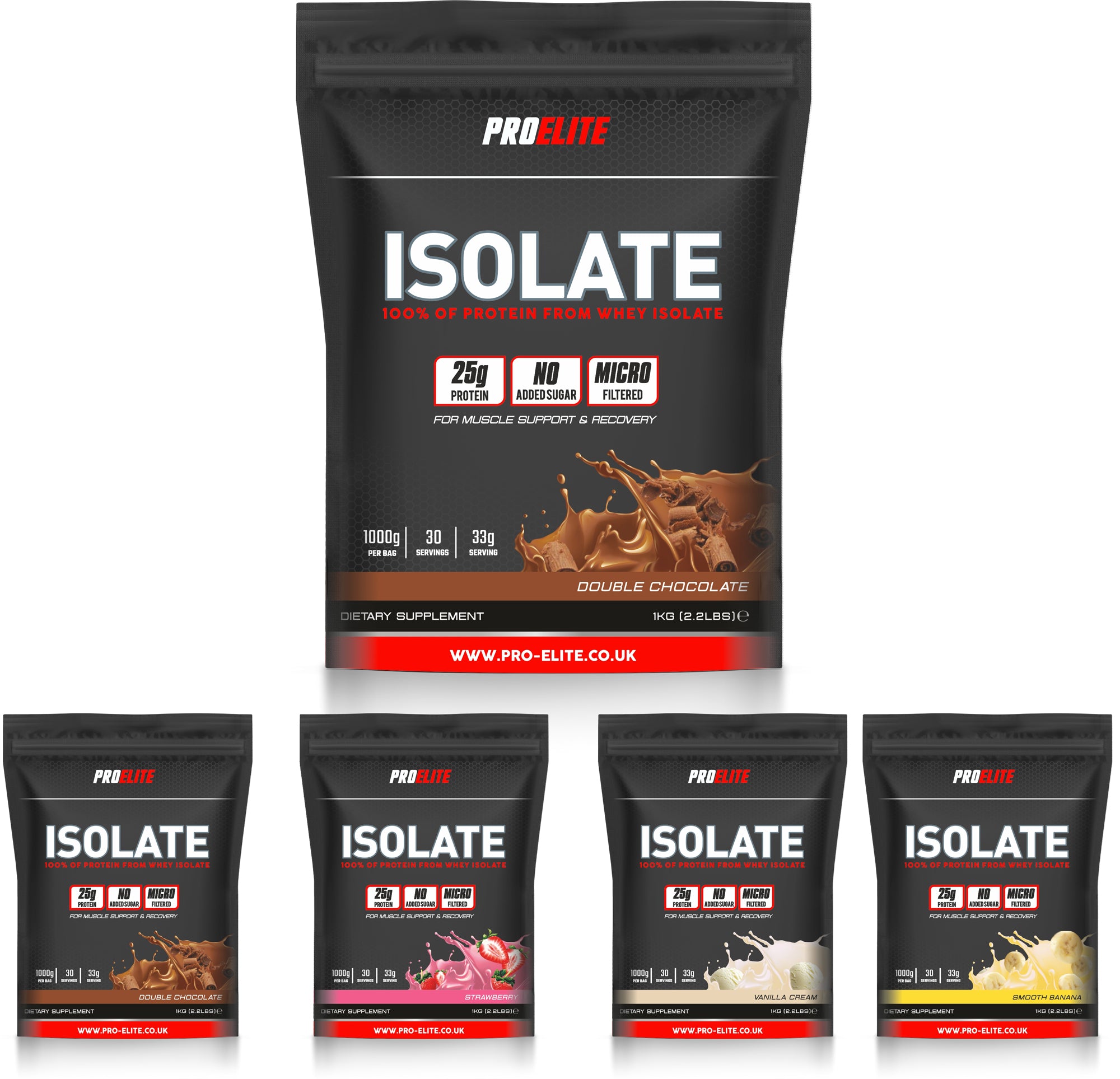 Whey Isolate Protein Powder 1kg, 2.5kg & 5kg | Pro-Elite