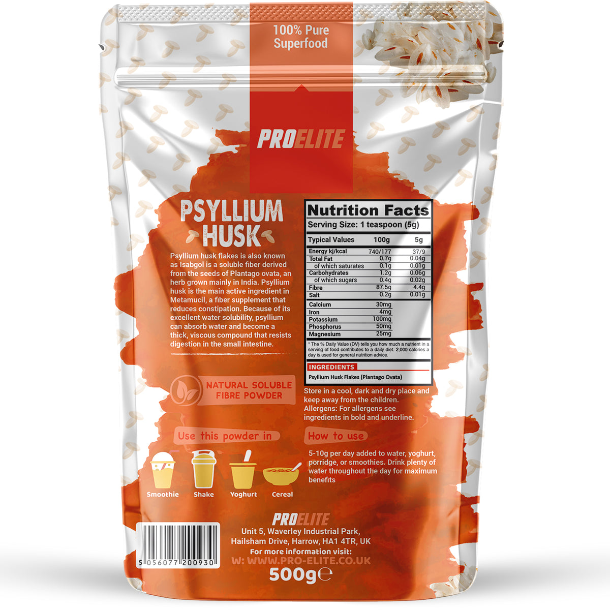 Psyllium Husk Flakes | Pro-Elite