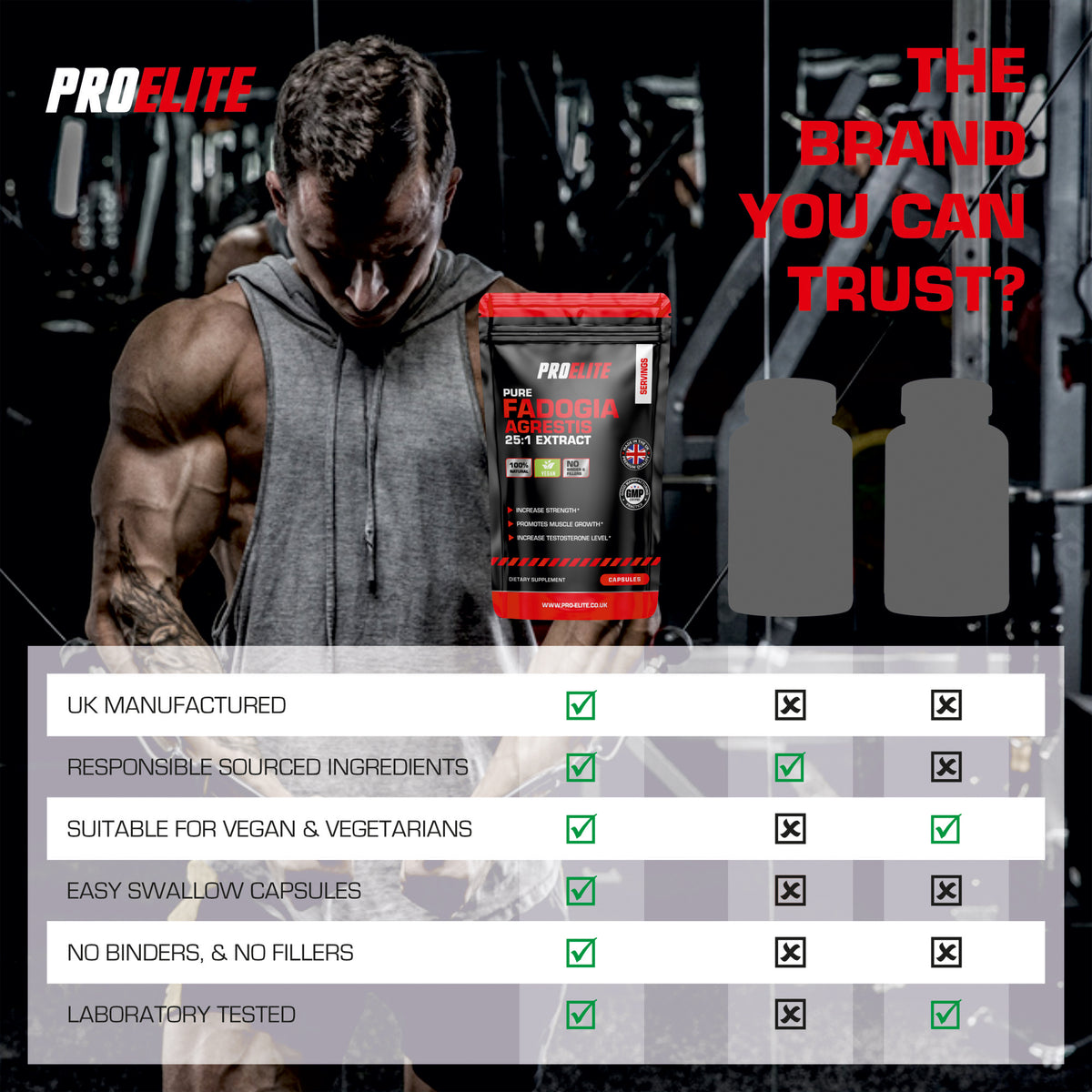 Fadogia Agrestis 25:1 Extract Vegan Capsules | Pro-Elite