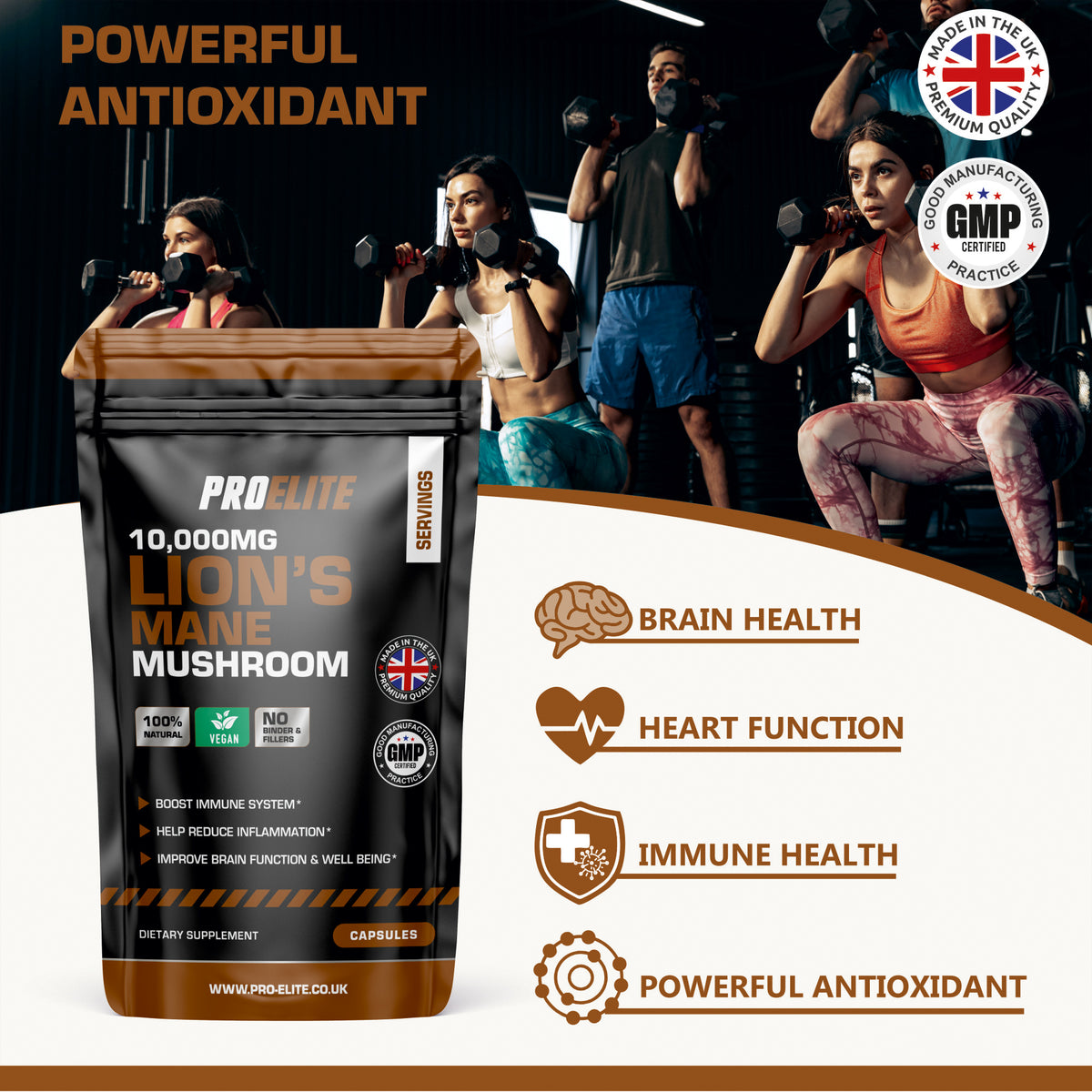 Lions Mane Mushroom Vegan Capsules | Pro-Elite