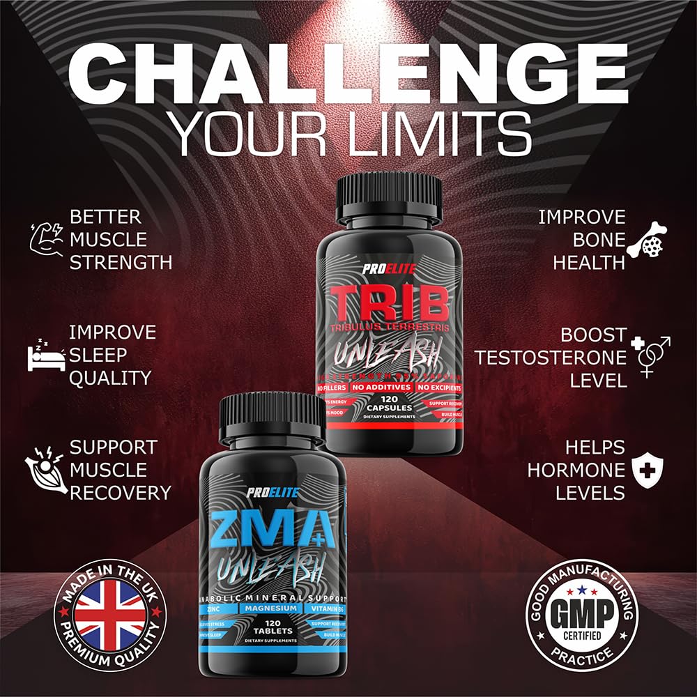 ZMB6+ - 120 Tablets (Bottle) + Tribulus Terrestris - 120 Capsules (Bottle) | Pro-Elite