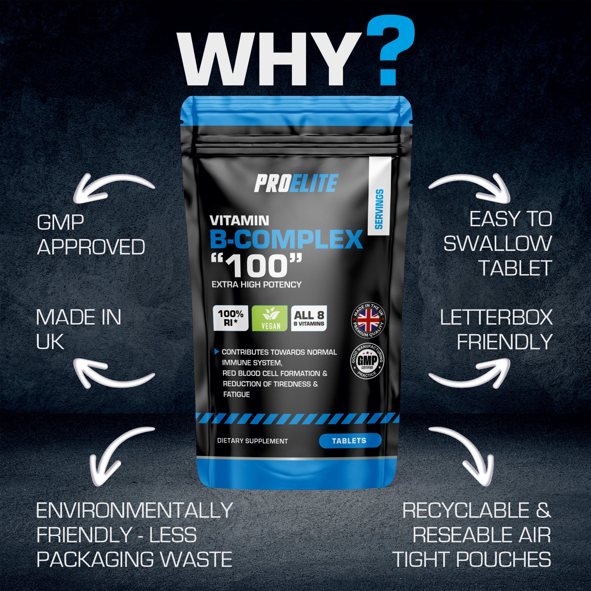 B-Complex Vegan Tablets | Pro-Elite