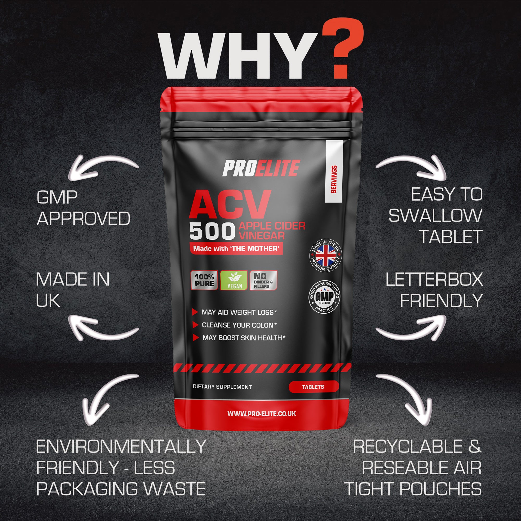 PROELITE Apple Cider Vinegar Tablets