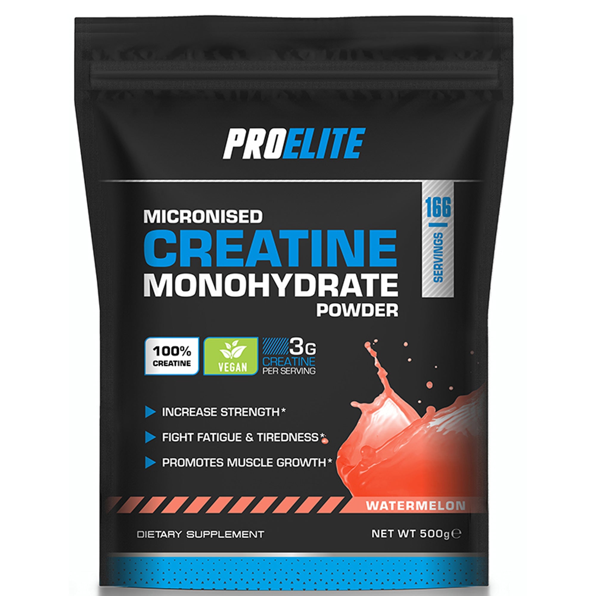 Pure Creatine Monohydrate Powder 500g (Pouch) | Pro-Elite