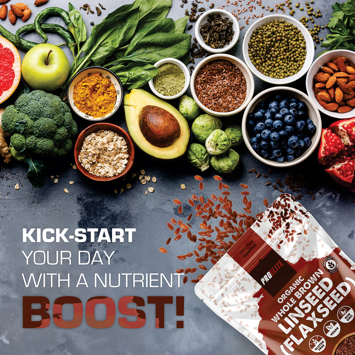 Organic Whole Brown Linseed (Flaxseed) | Pro-Elite