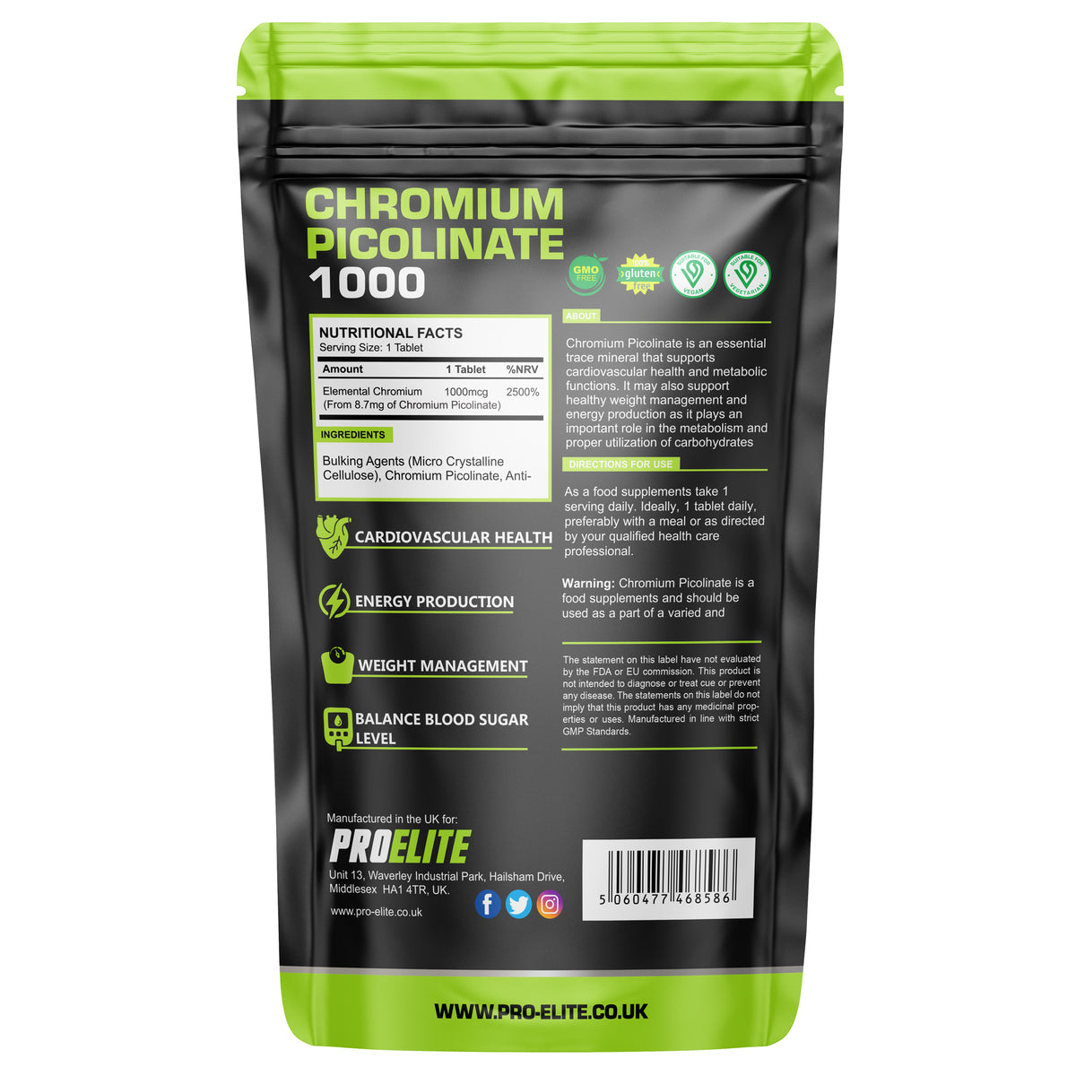Chromium Picolinate Tablets | Pro-Elite